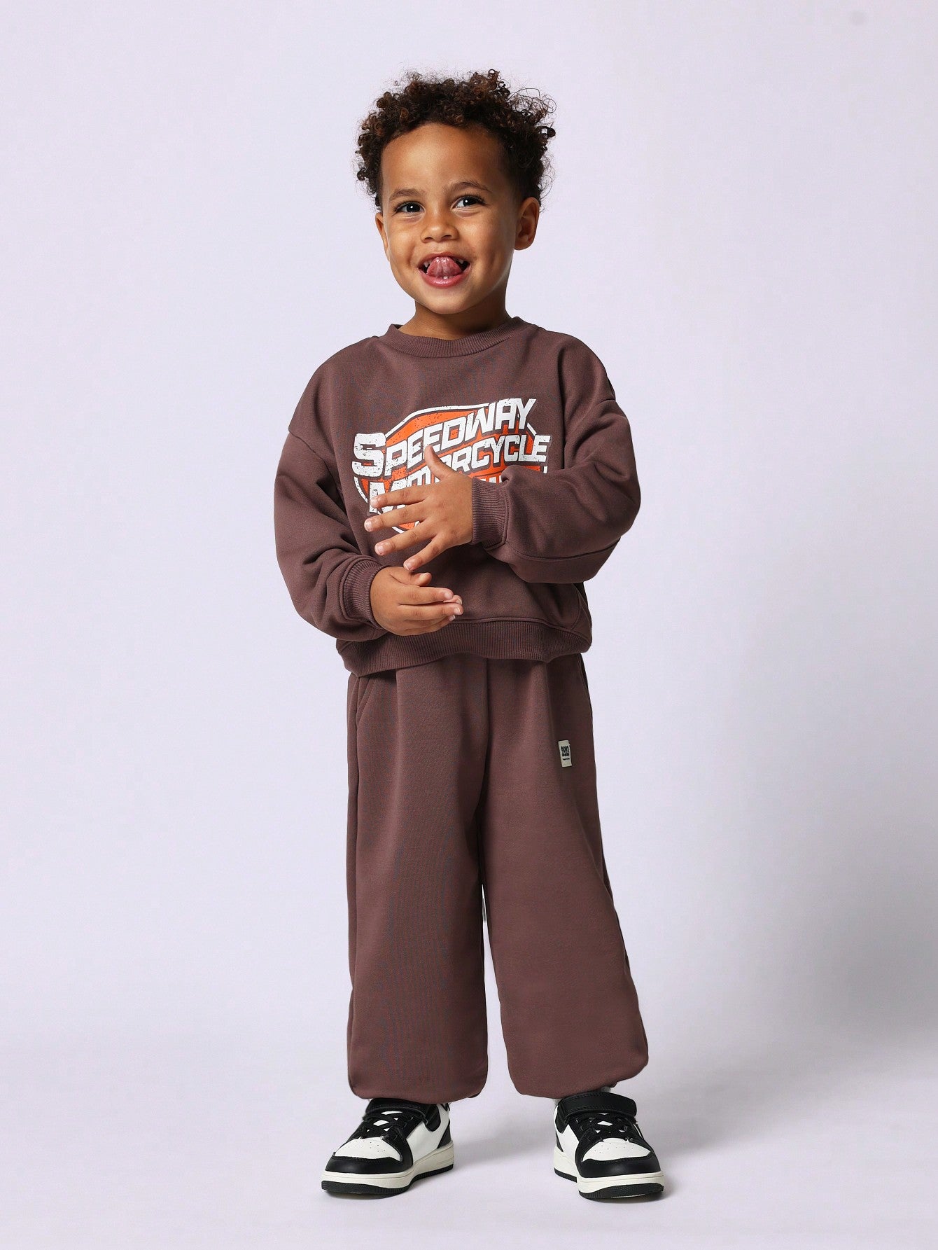 Young Boys Comfy Soft Graphic Printed Sweatshirts And Sweatpants 2 Piece Set