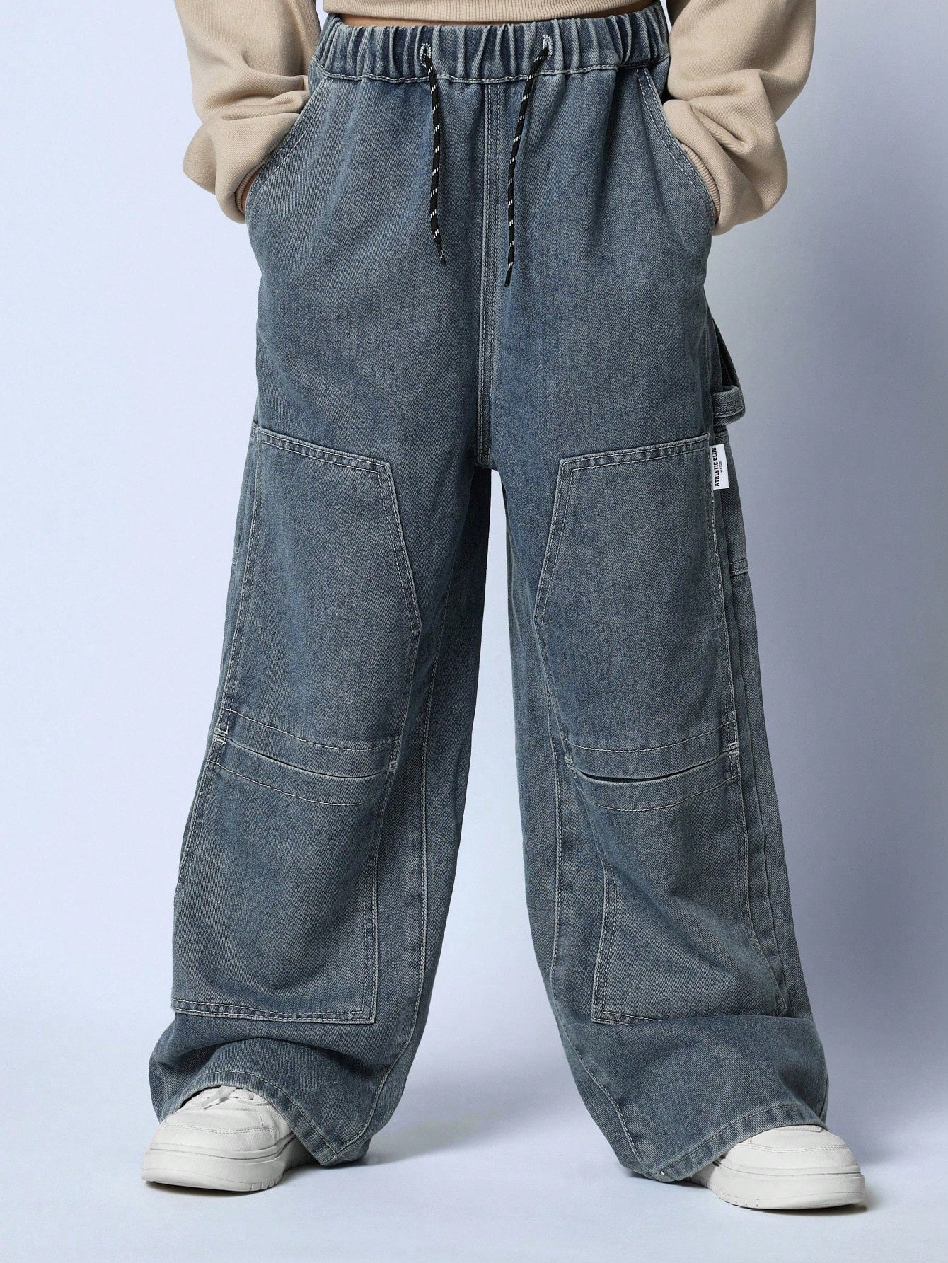 Tween Boys Comfy Loose Fit Pull On Carpenter Jean