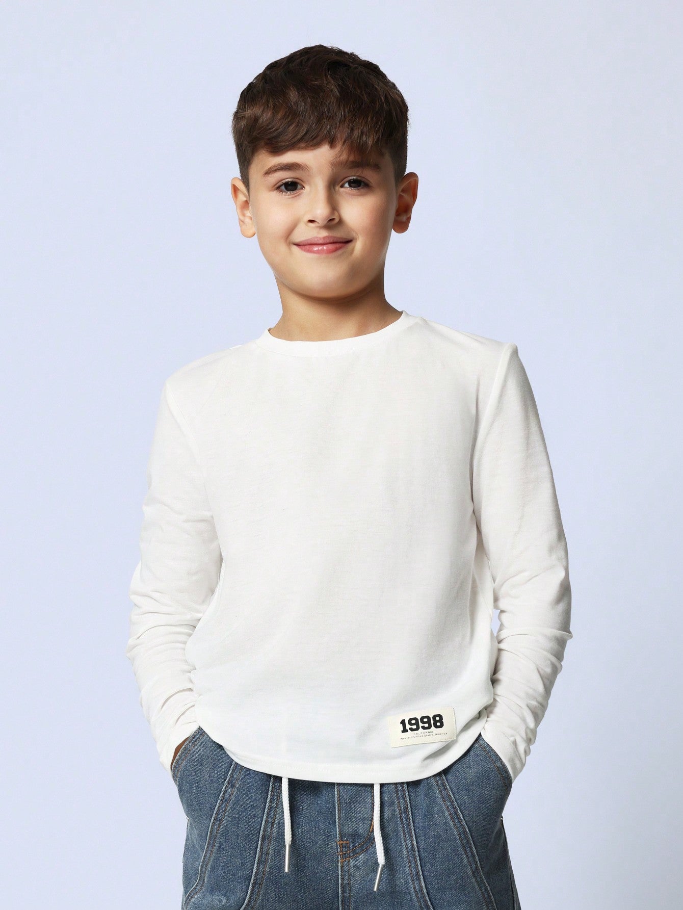 Tween Boys Comfy Slim Fit Long Sleeve Jersey Tee