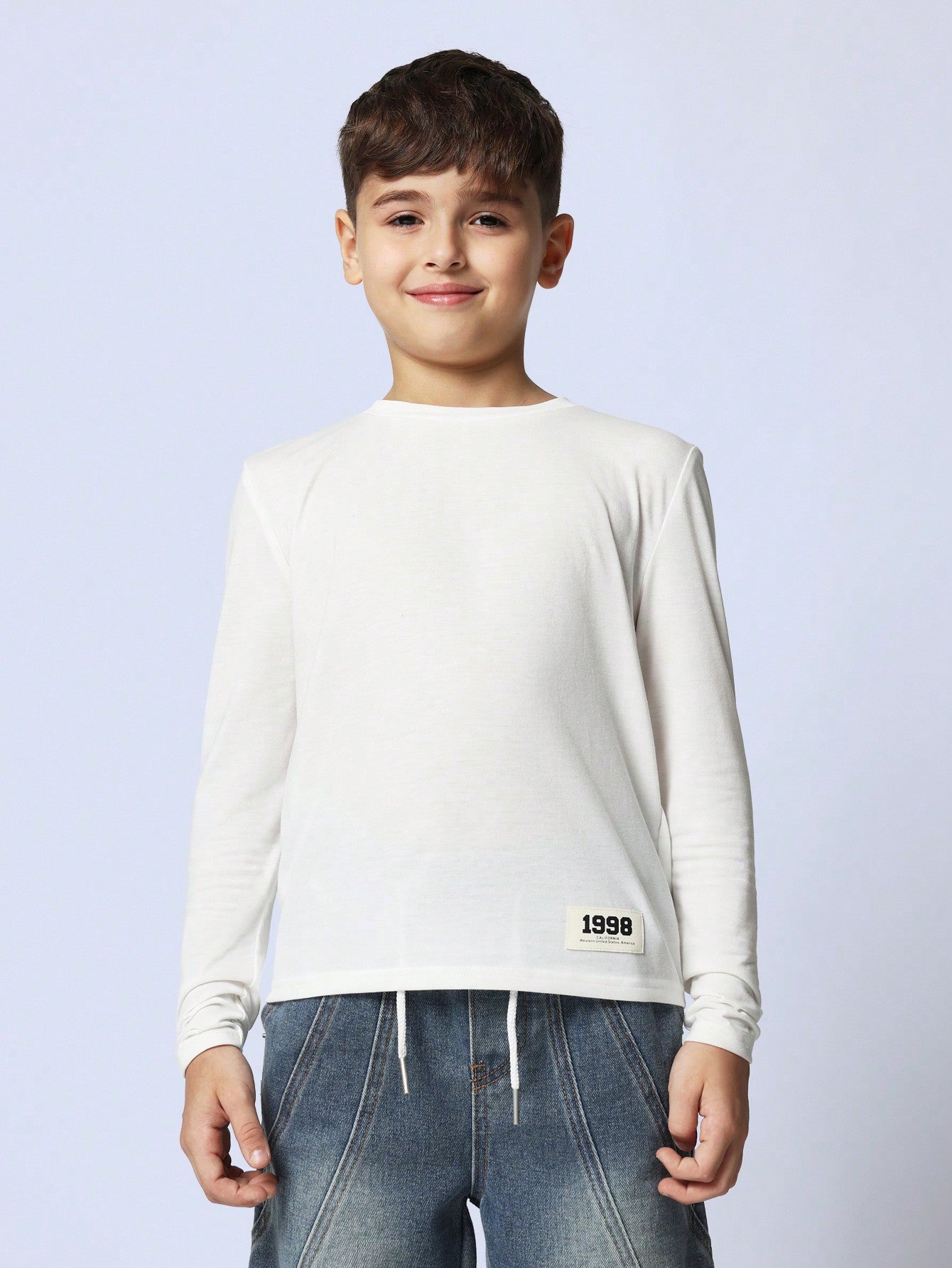 Tween Boys Comfy Slim Fit Long Sleeve Jersey Tee