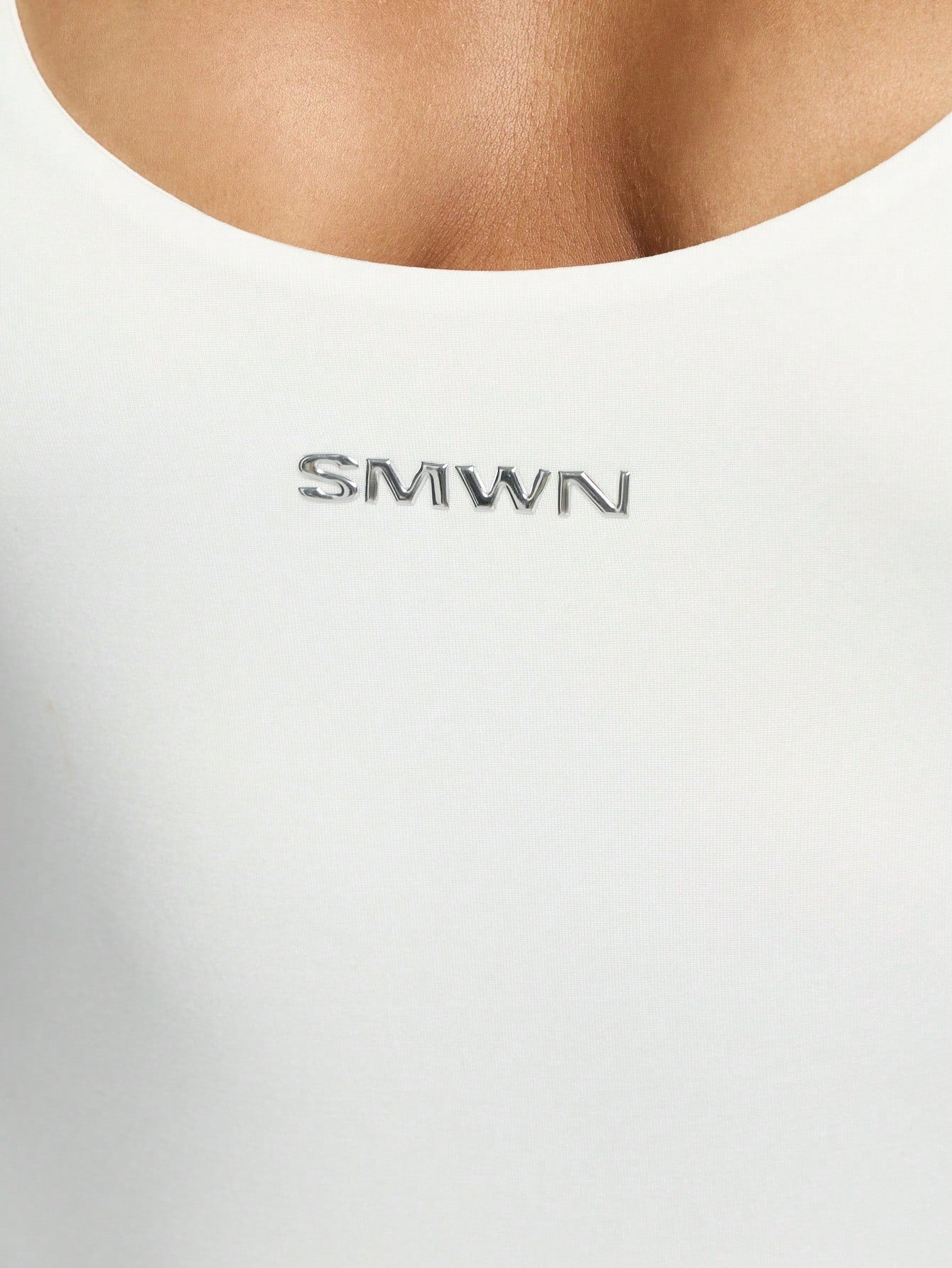 SUMWON WOMEN High Rise Logo Print Bodysuit With Shoulder Detail