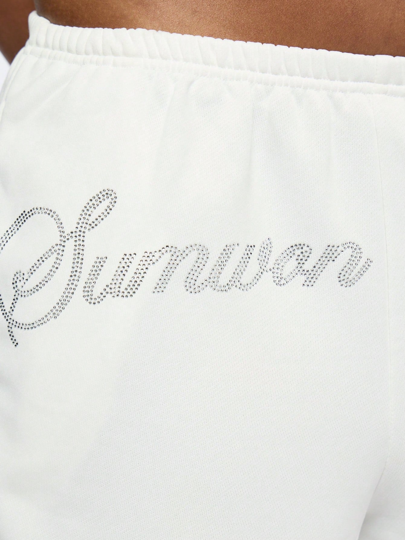 SUMWON WOMEN Crystal Graphic Sweat Shorts