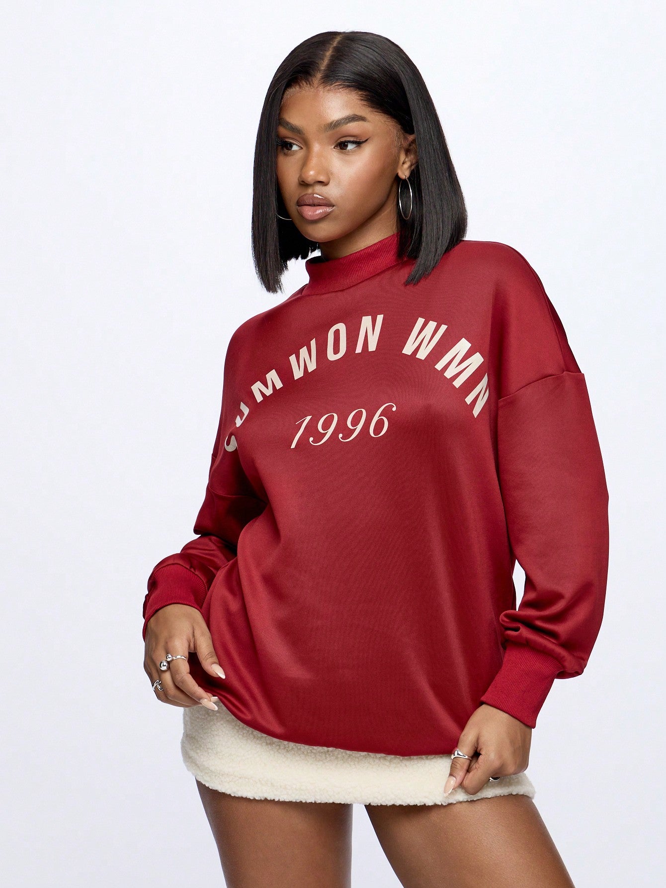 SUMWON WOMEN Essentials Graphic Oversized Sweatshirt