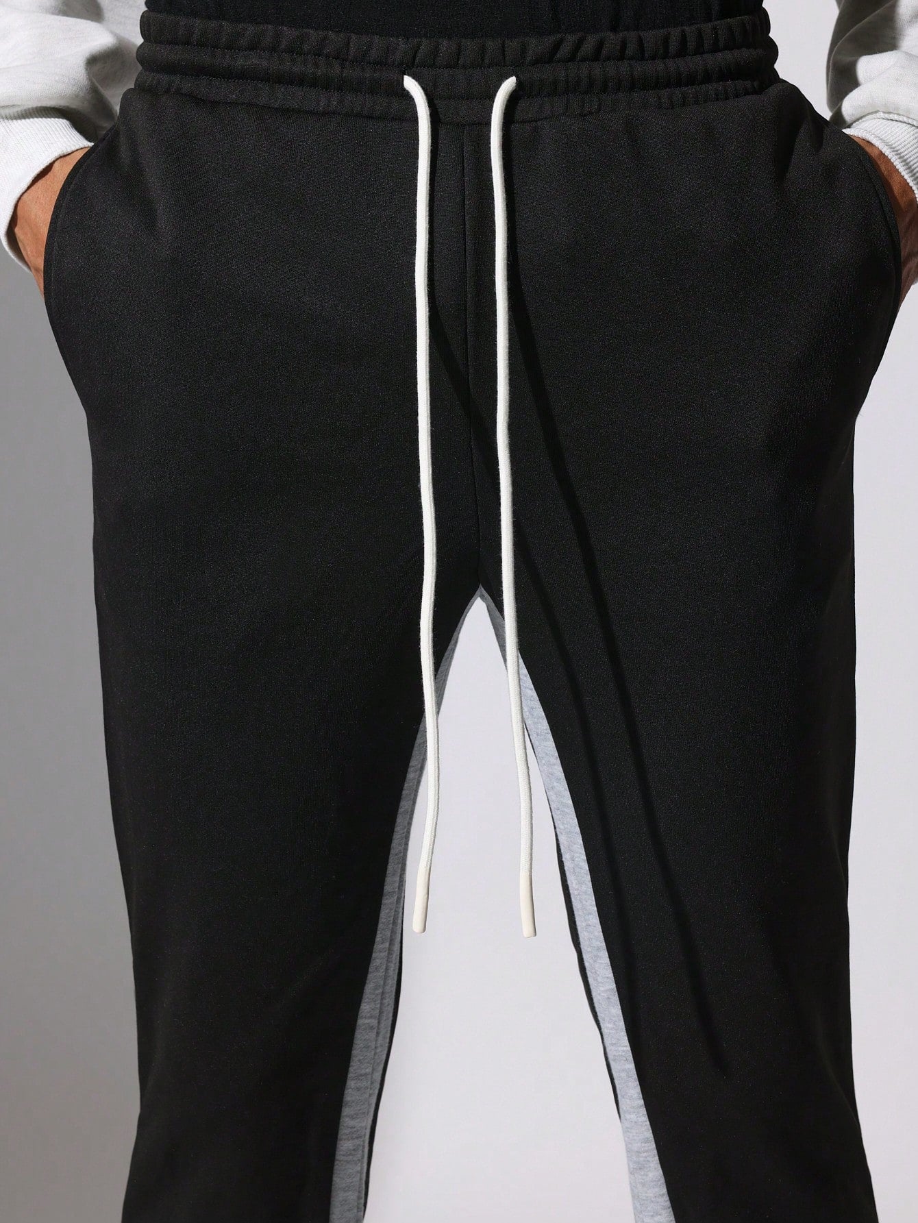 Flare Fit Contrast Side Panel Sweatpants With Drawcords