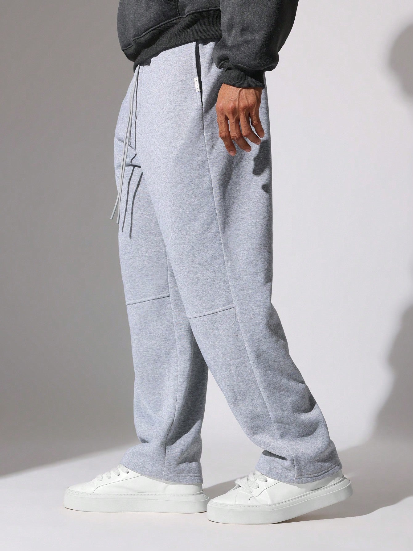 Straight Fit Moto Panel Padded Sweatpants