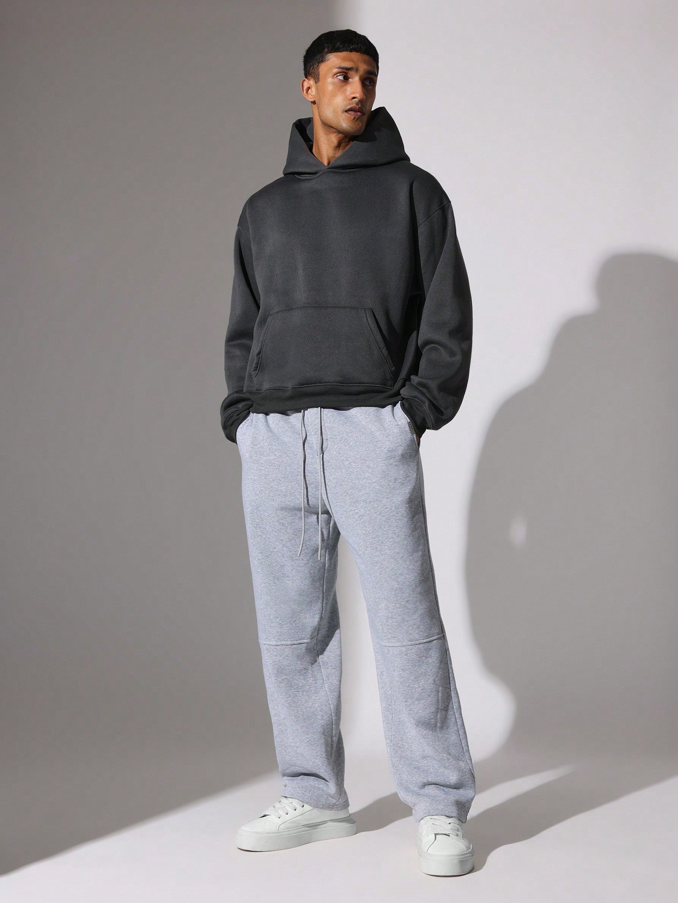 Straight Fit Moto Panel Padded Sweatpants