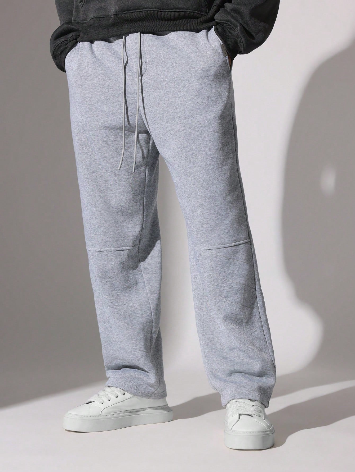 Straight Fit Moto Panel Padded Sweatpants