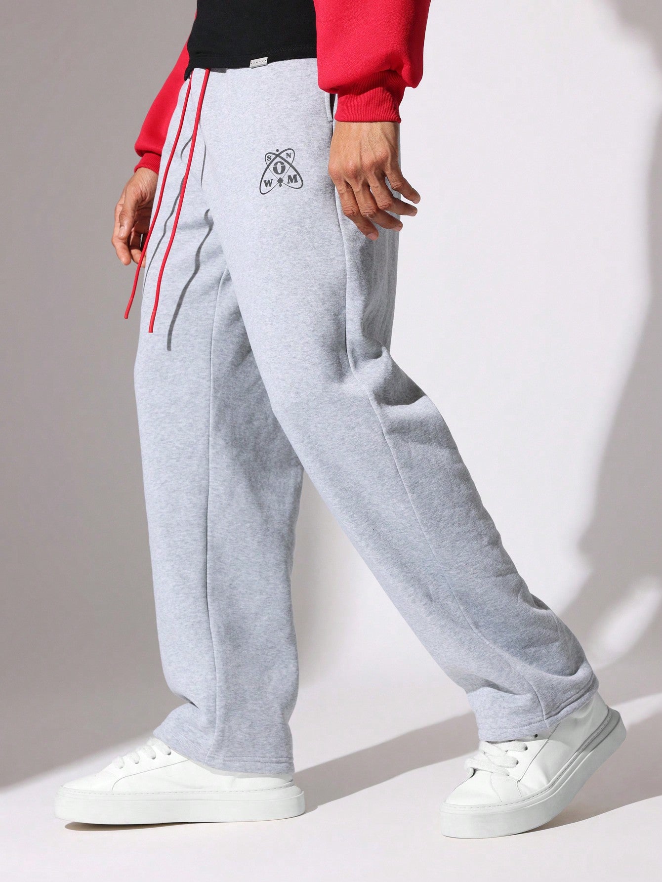 Crop Fit Overhead Hoodie And Straight Fit Drop Crotch Sweatpants With Graphic Print 2 Piece Set