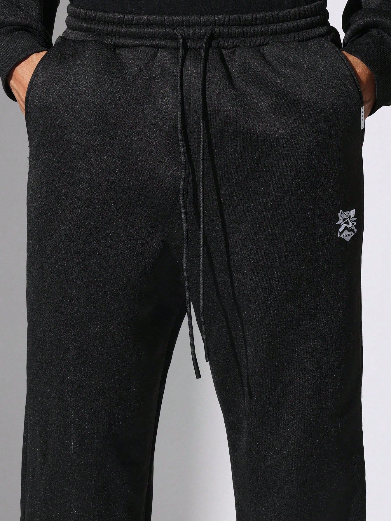 Regular Fit Overhead Hoodie With Kangaroo Pocket And Drop Crotch Sweatpants With Graphic Print & Drawstrings 2 Piece Set