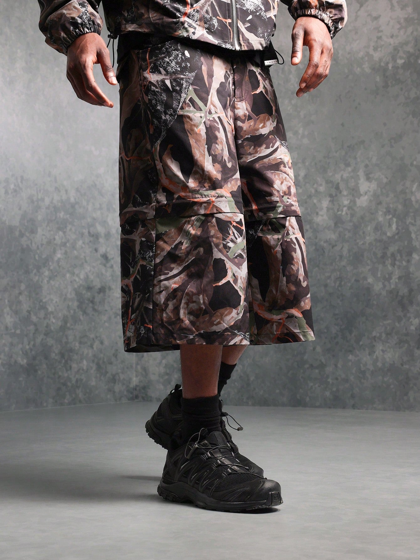 Nylon Camouflage Jort Convertible To Short