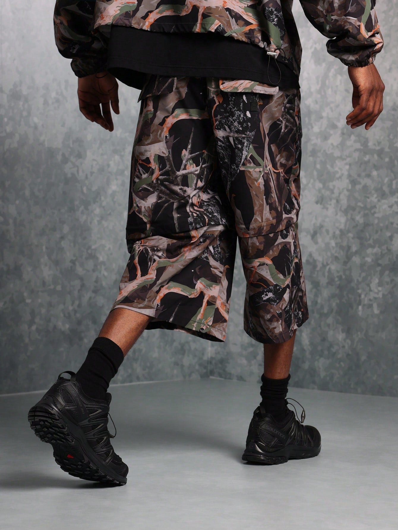 Nylon Camouflage Jort Convertible To Short