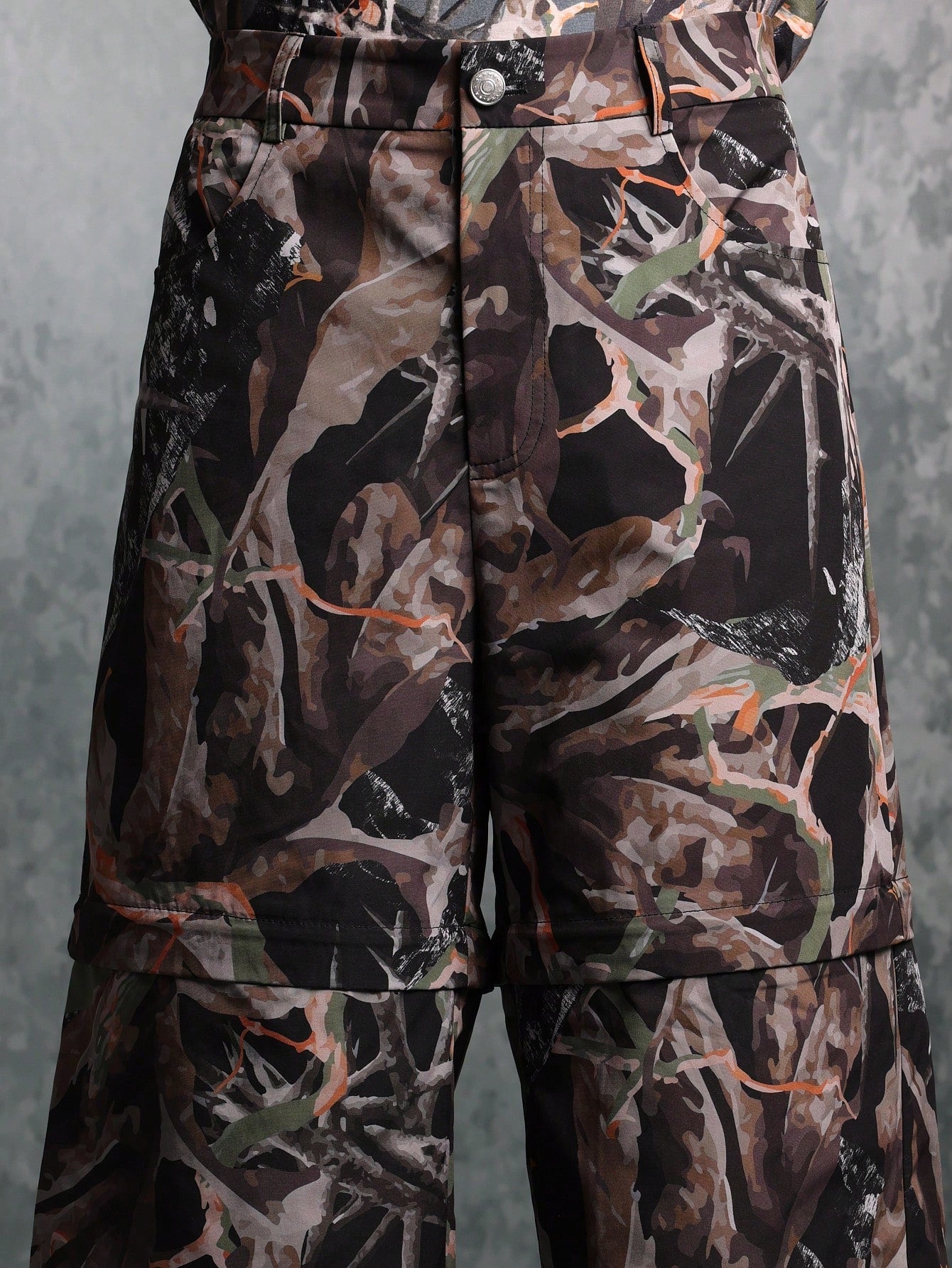 Nylon Camouflage Jort Convertible To Short