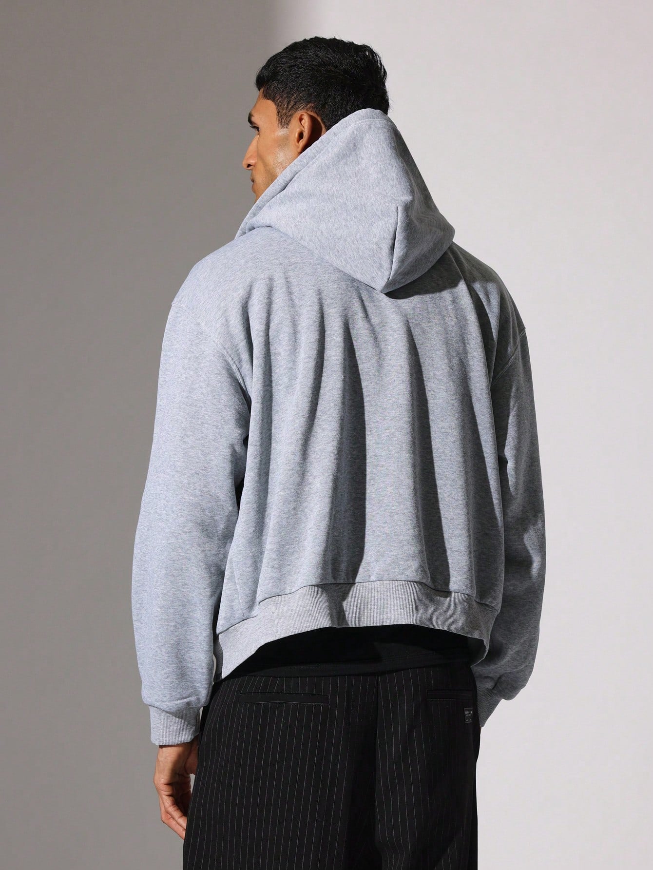 Regular Fit Zip-Up Hoodie With Small Embroidery