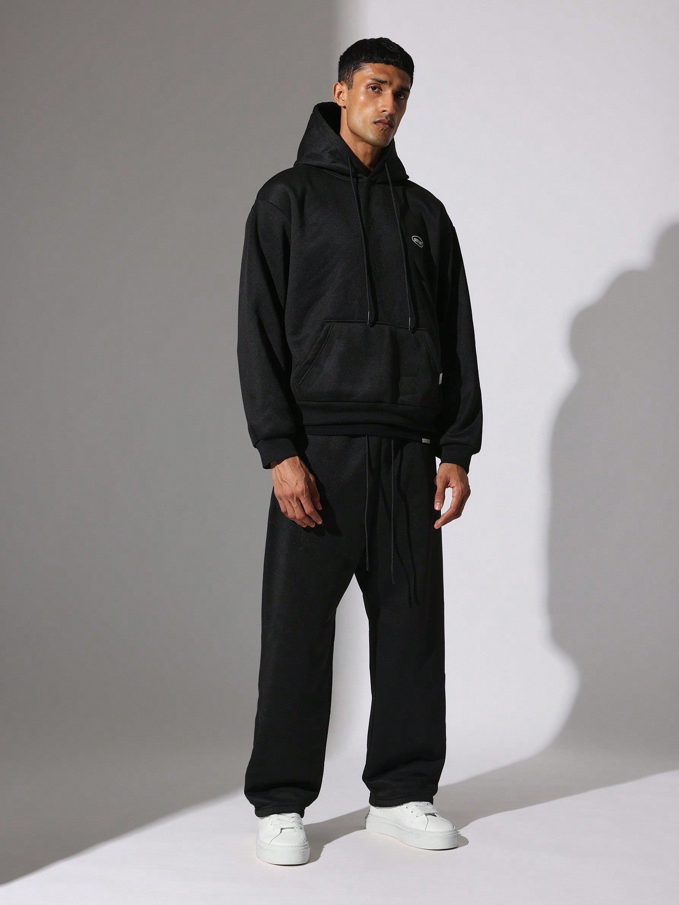 Regular Fit Overhead Hoodie And Drop Crotch Sweatpants 2 Piece Set