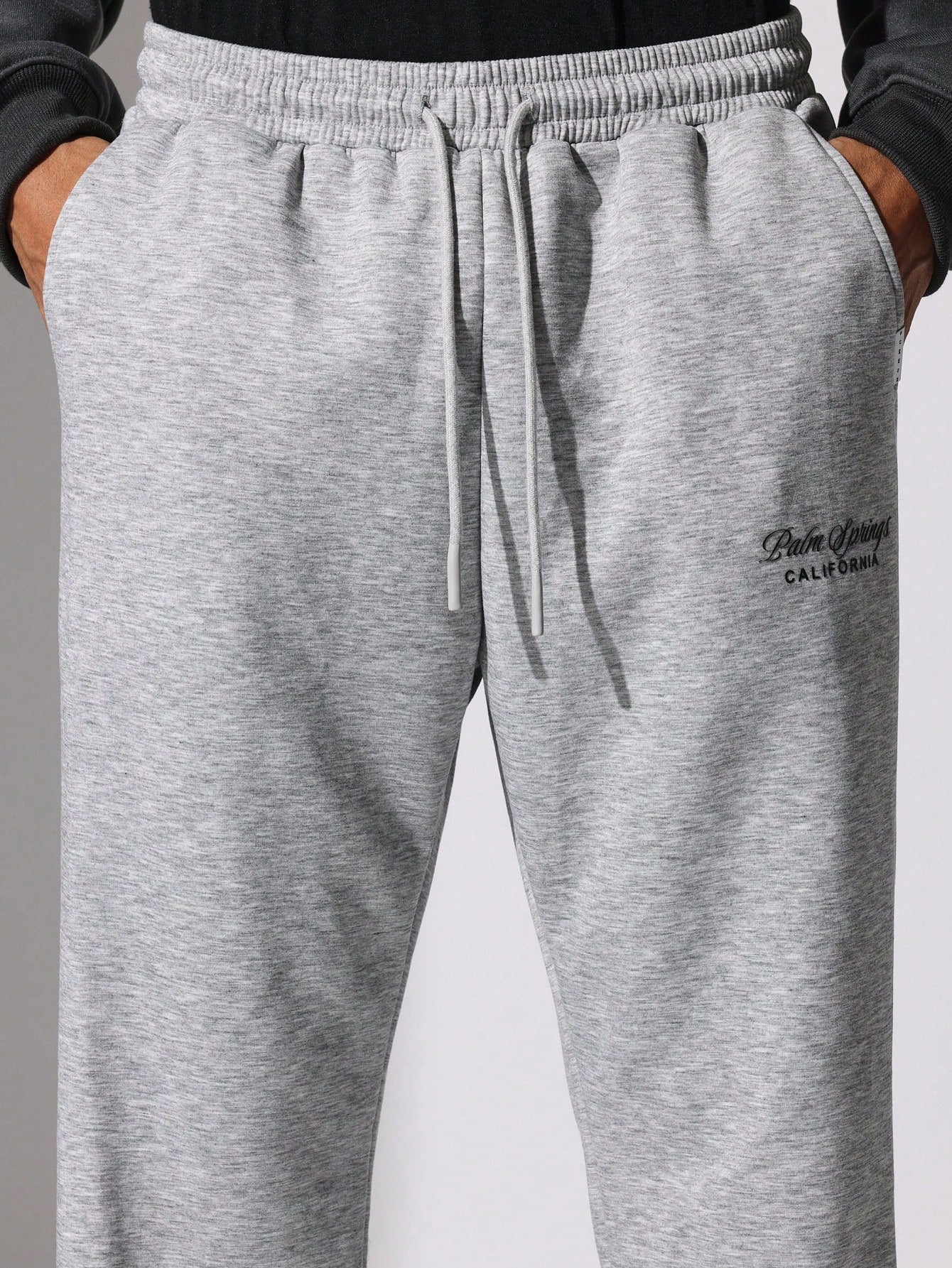 Flare Fit Neoprene Sweatpants With Split Hem