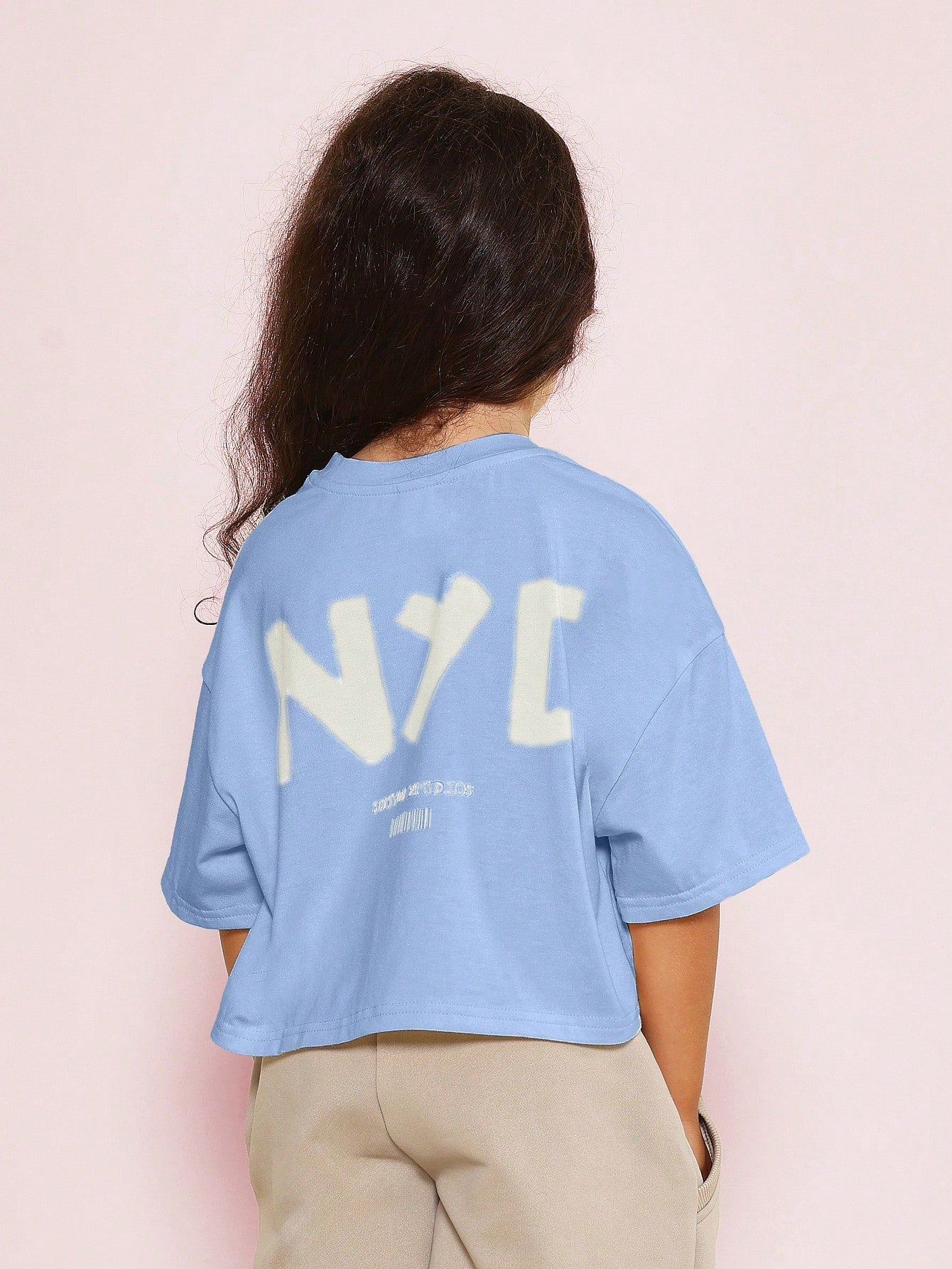 Young Girls Everyday Boxy Fit T-Shirt With NYC Graphic Print