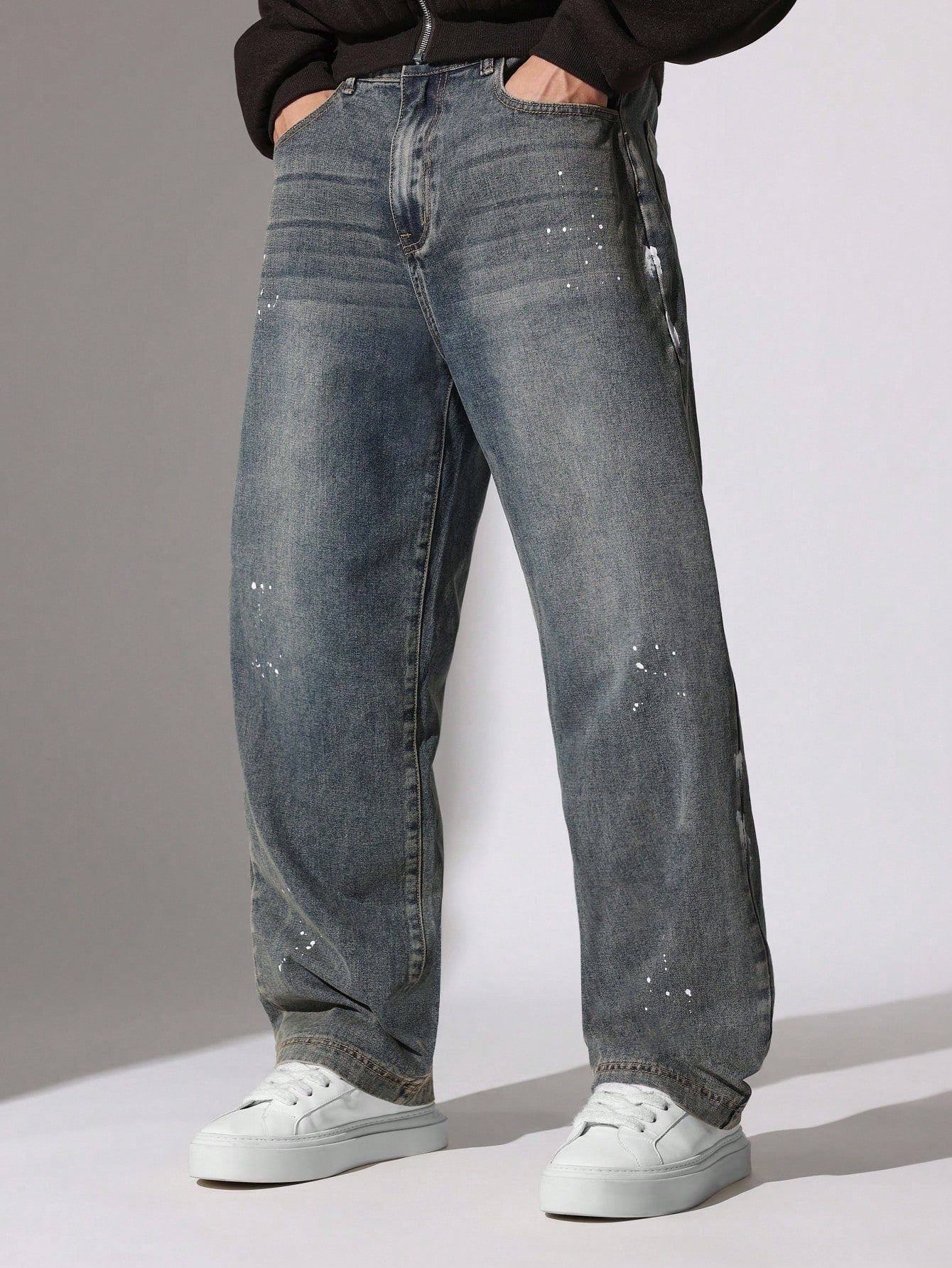 Skater Fit Jean With Splatter Paint