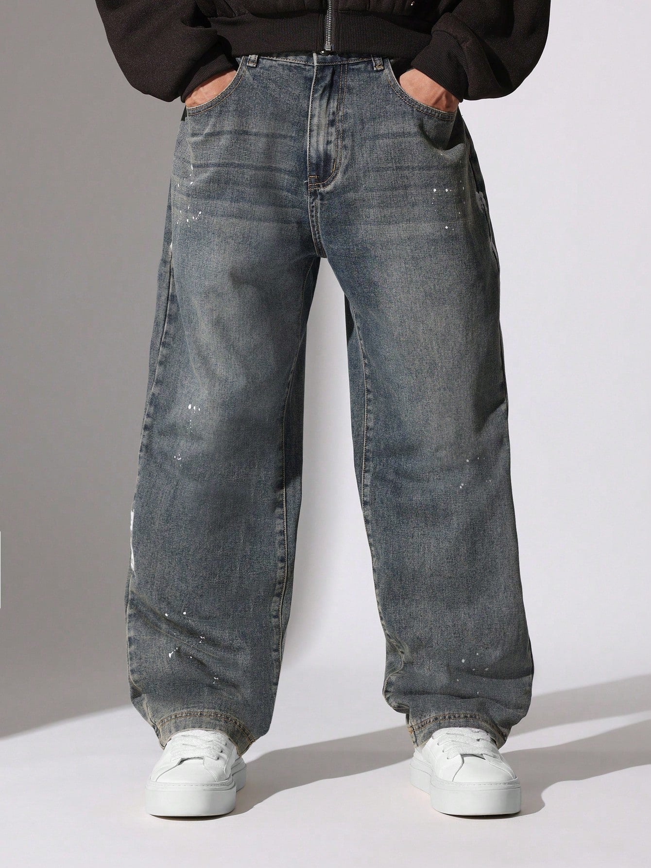 Skater Fit Jean With Splatter Paint