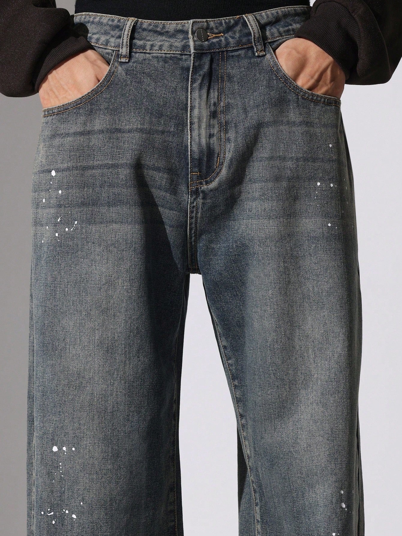 Skater Fit Jean With Splatter Paint