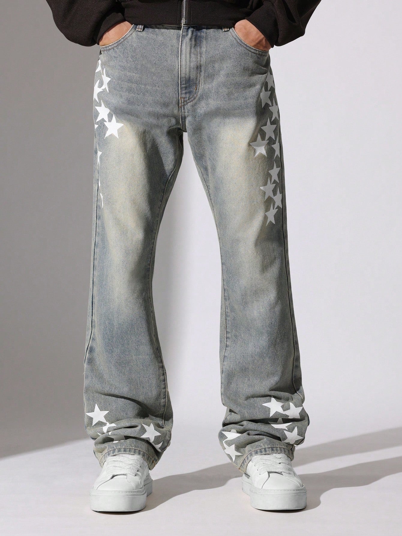 Flare Fit Jean With Star Graphic Print