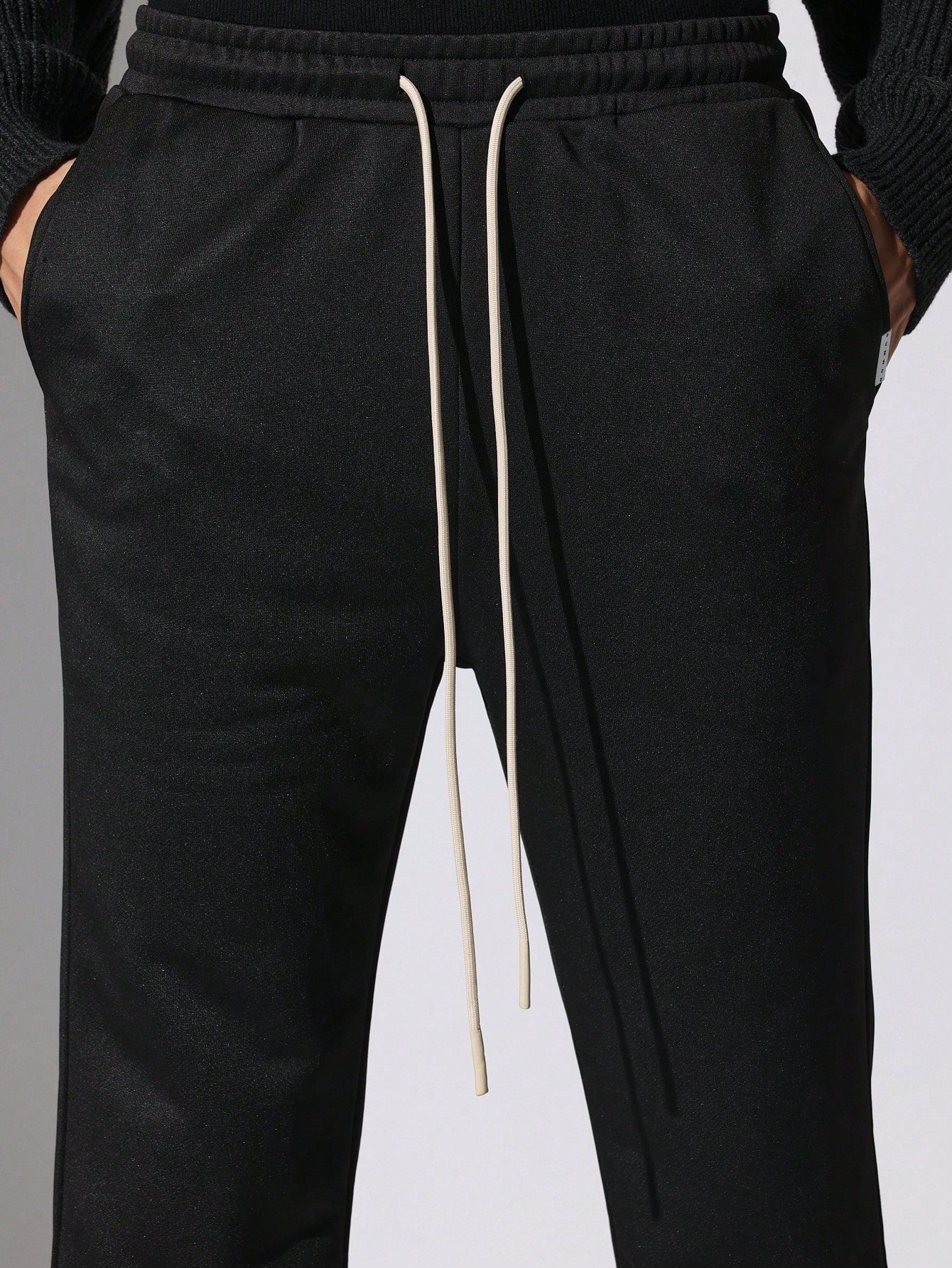 Flare Fit Summer Weight Loopback Essential Sweatpants With Split Hem & Drawstrings