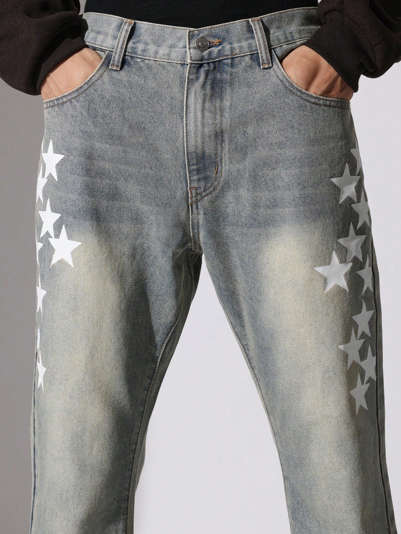 Flare Fit Jean With Star Graphic Print