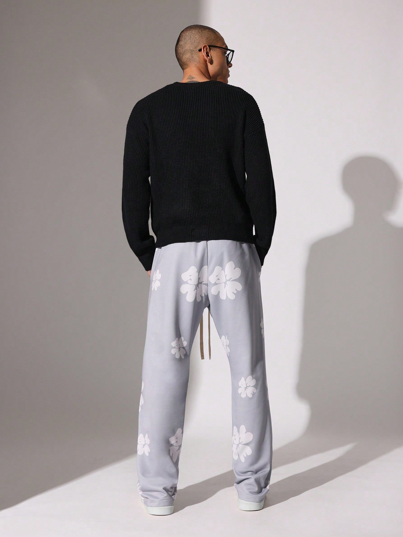 Flare Fit Pull On Floral Printed Sweatpants