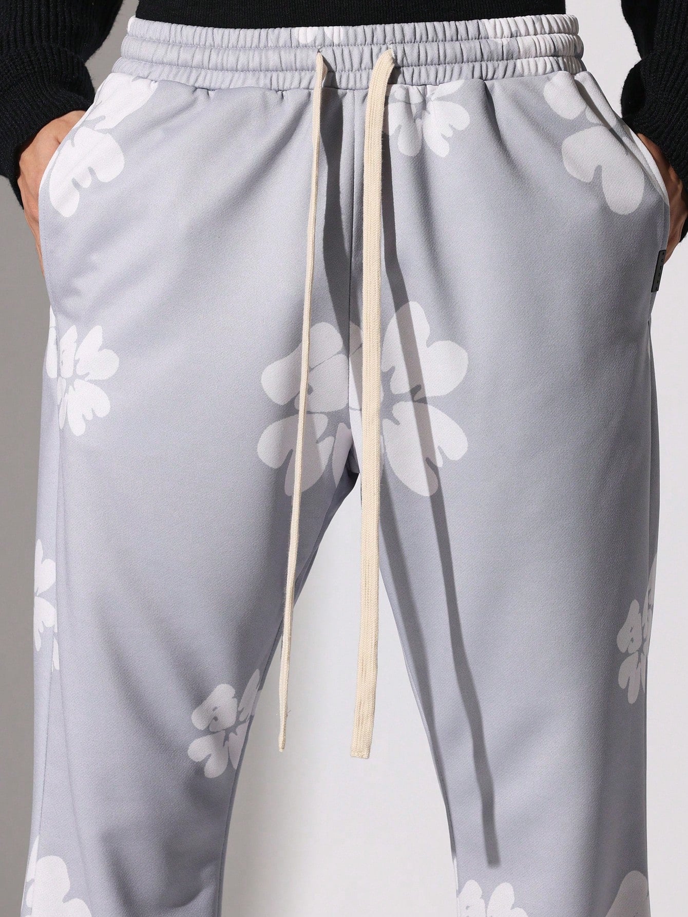 Flare Fit Pull On Floral Printed Sweatpants