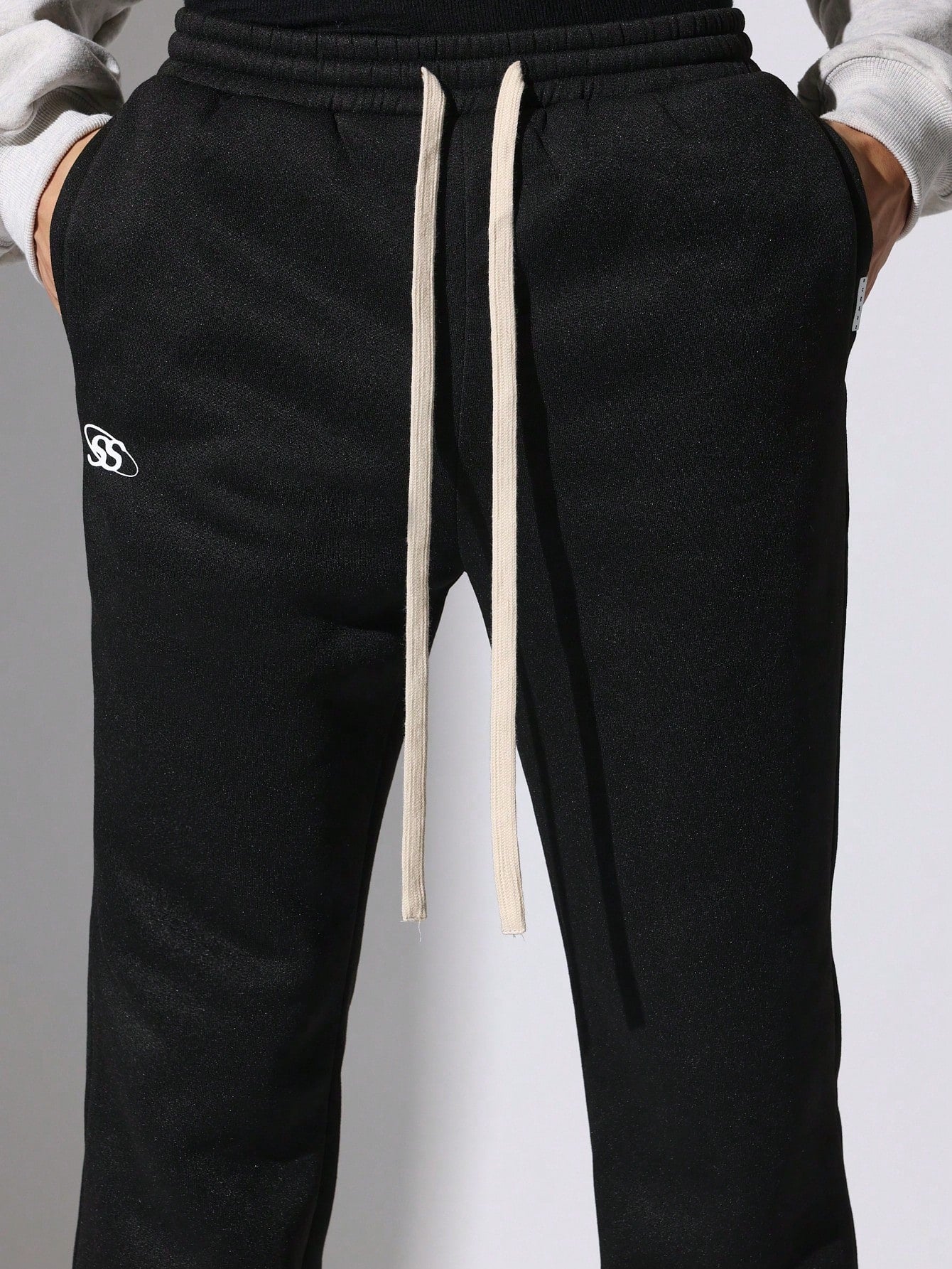 Flare Fit Pull On Sweatpants With Splits, Seam Detail & Graphic Print