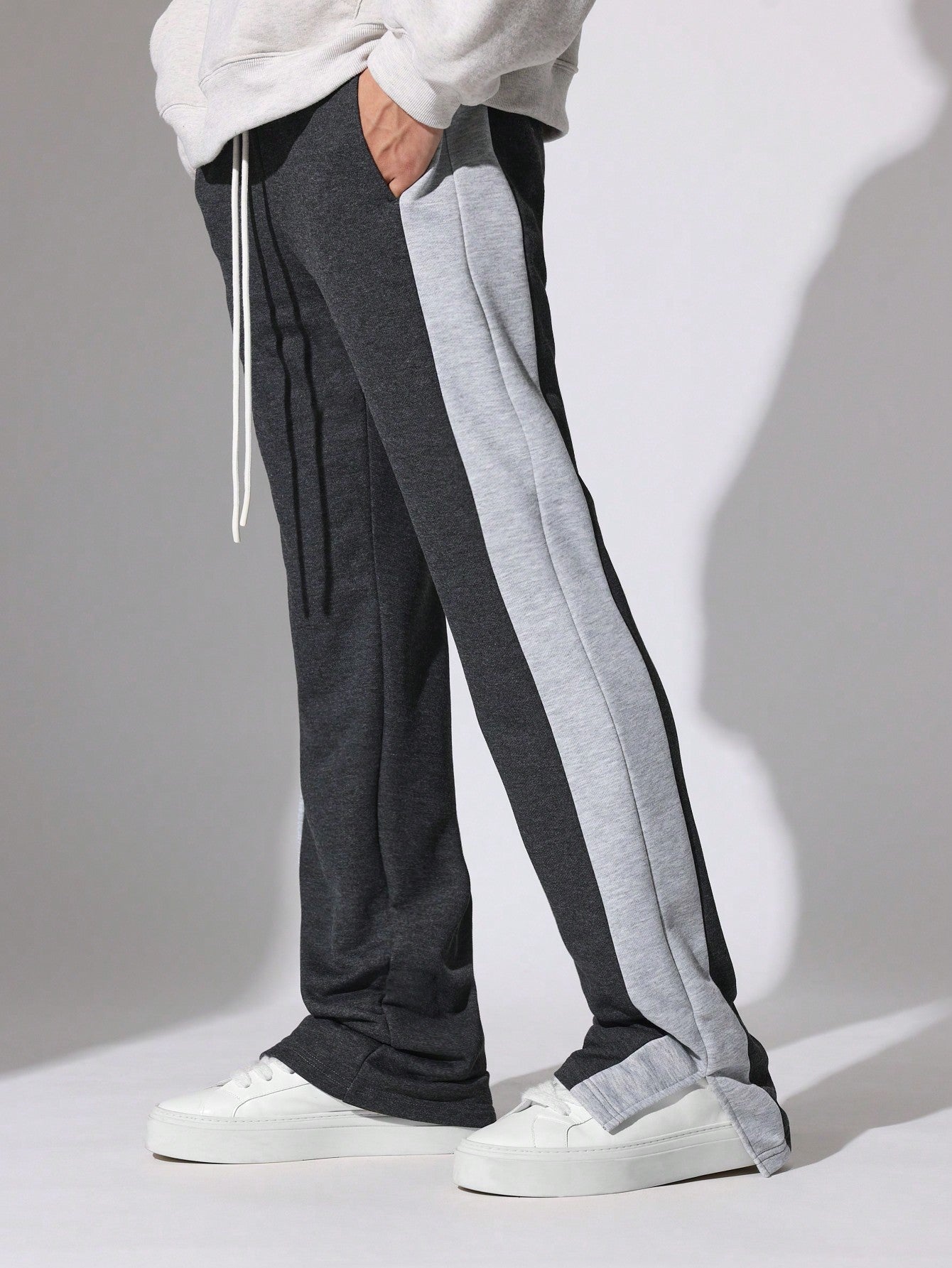 Flare Fit Colour Block Panel Sweatpants With Drawstrings