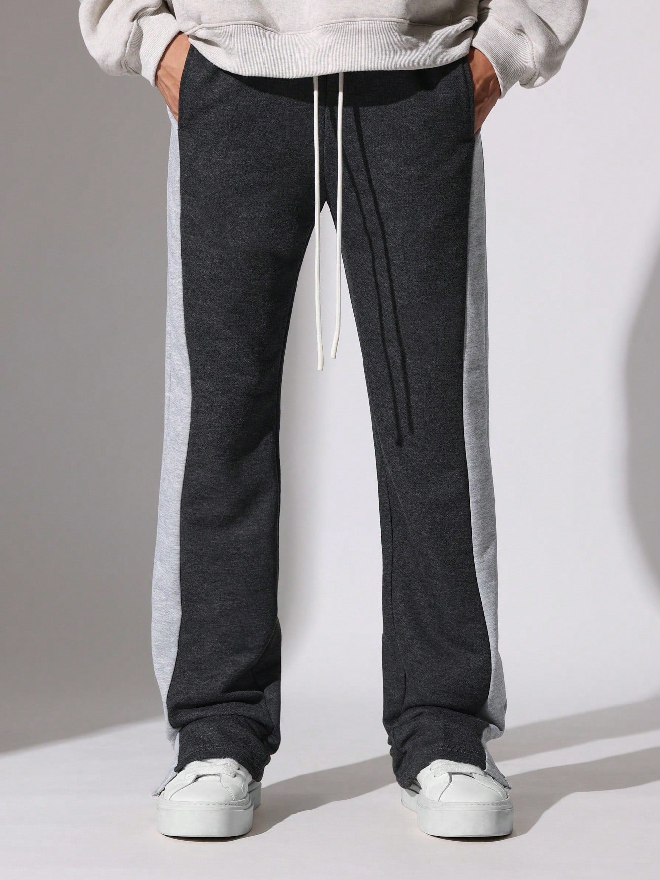 Flare Fit Colour Block Panel Sweatpants With Drawstrings