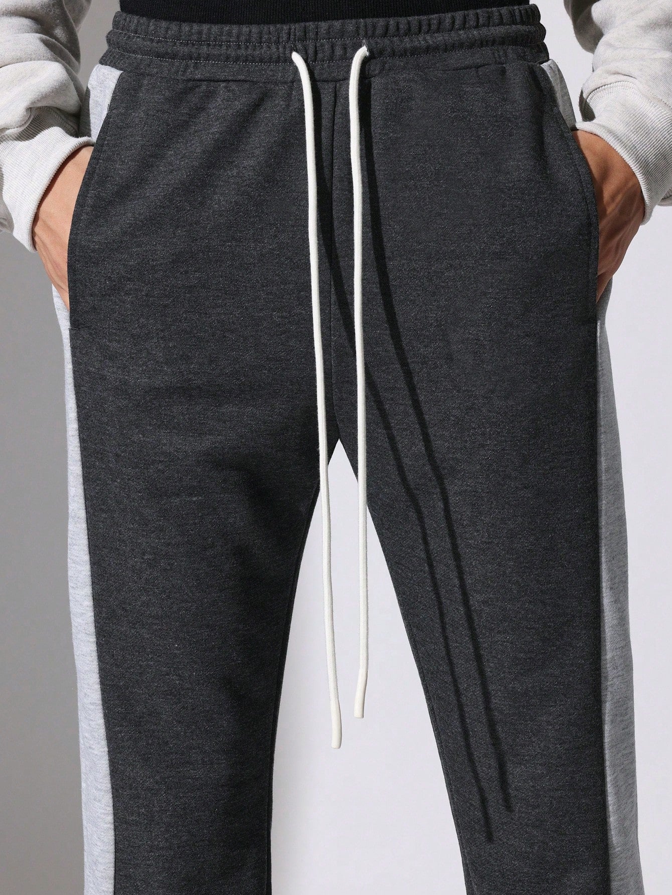 Flare Fit Colour Block Panel Sweatpants With Drawstrings