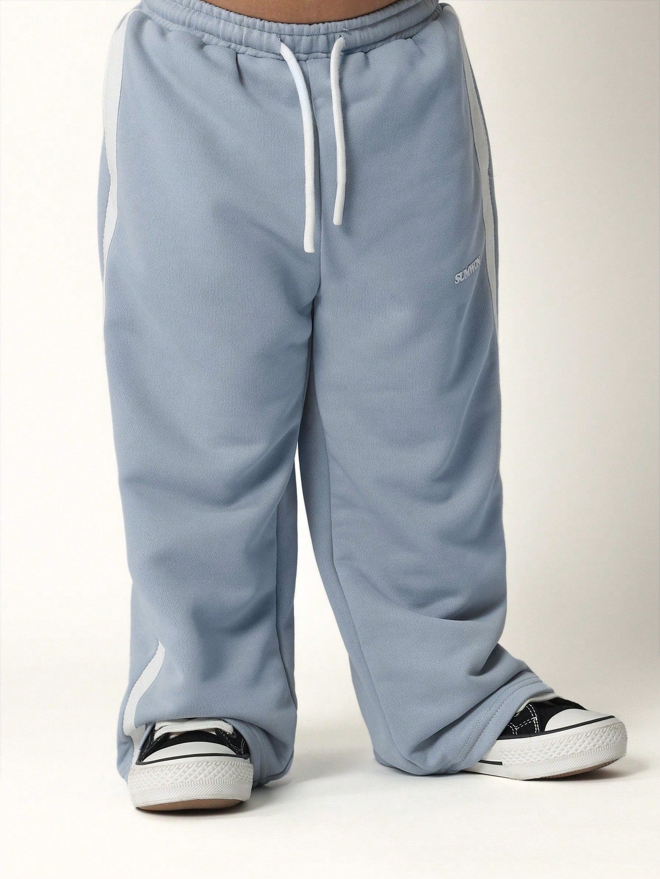 Young Boys Comfy Drop Crotch Sweatpants With Graphic Print & Drawstring