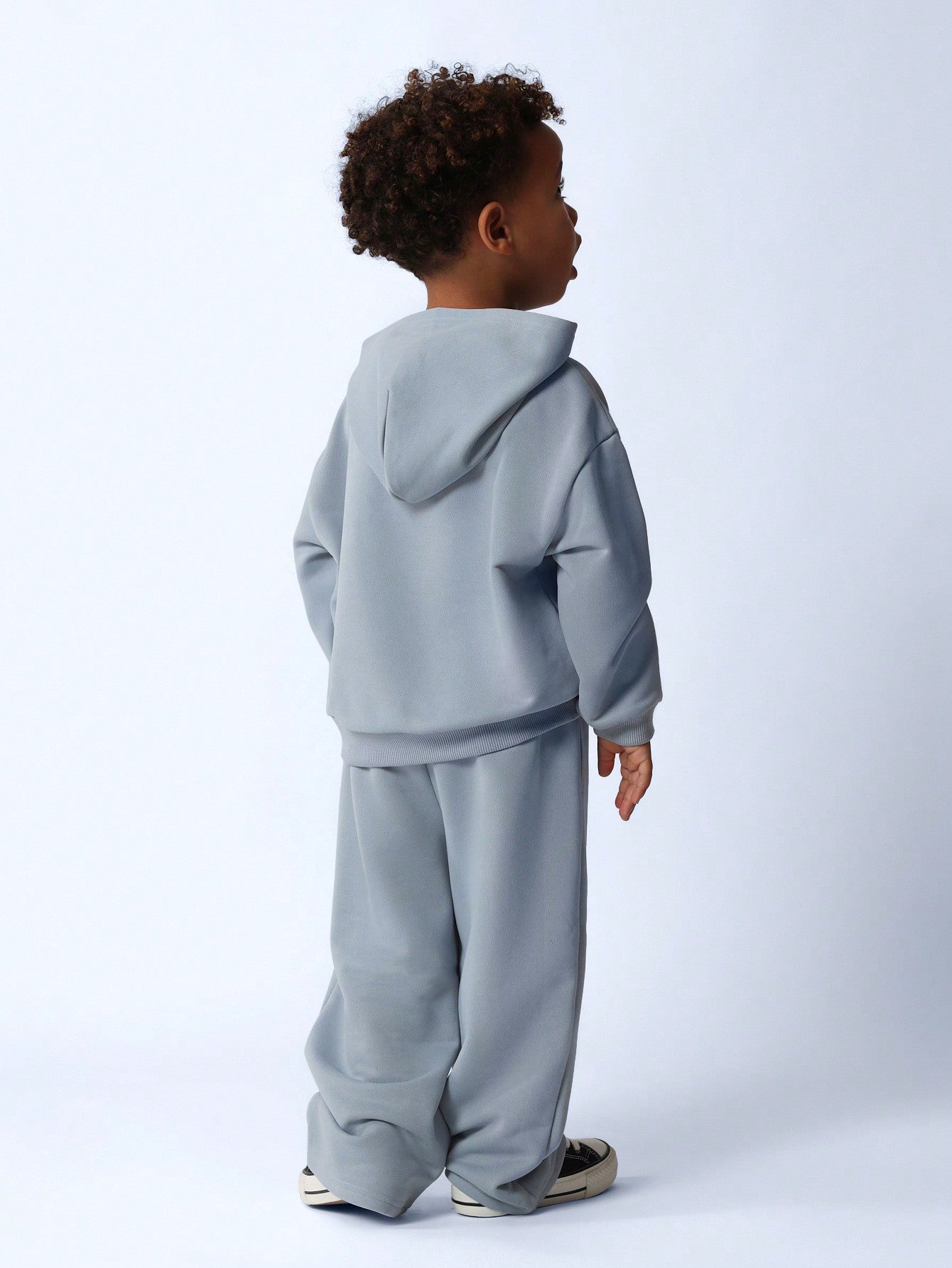 Young Boys Comfy Overhead Hoodie And Sweatpants With Small Graphic Print 2 Piece Set