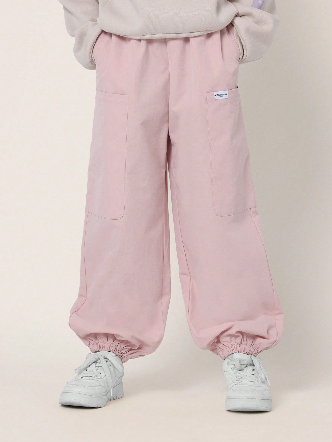 Tween Girls Comfy Straight Fit Cuffed Nylon Trackpant