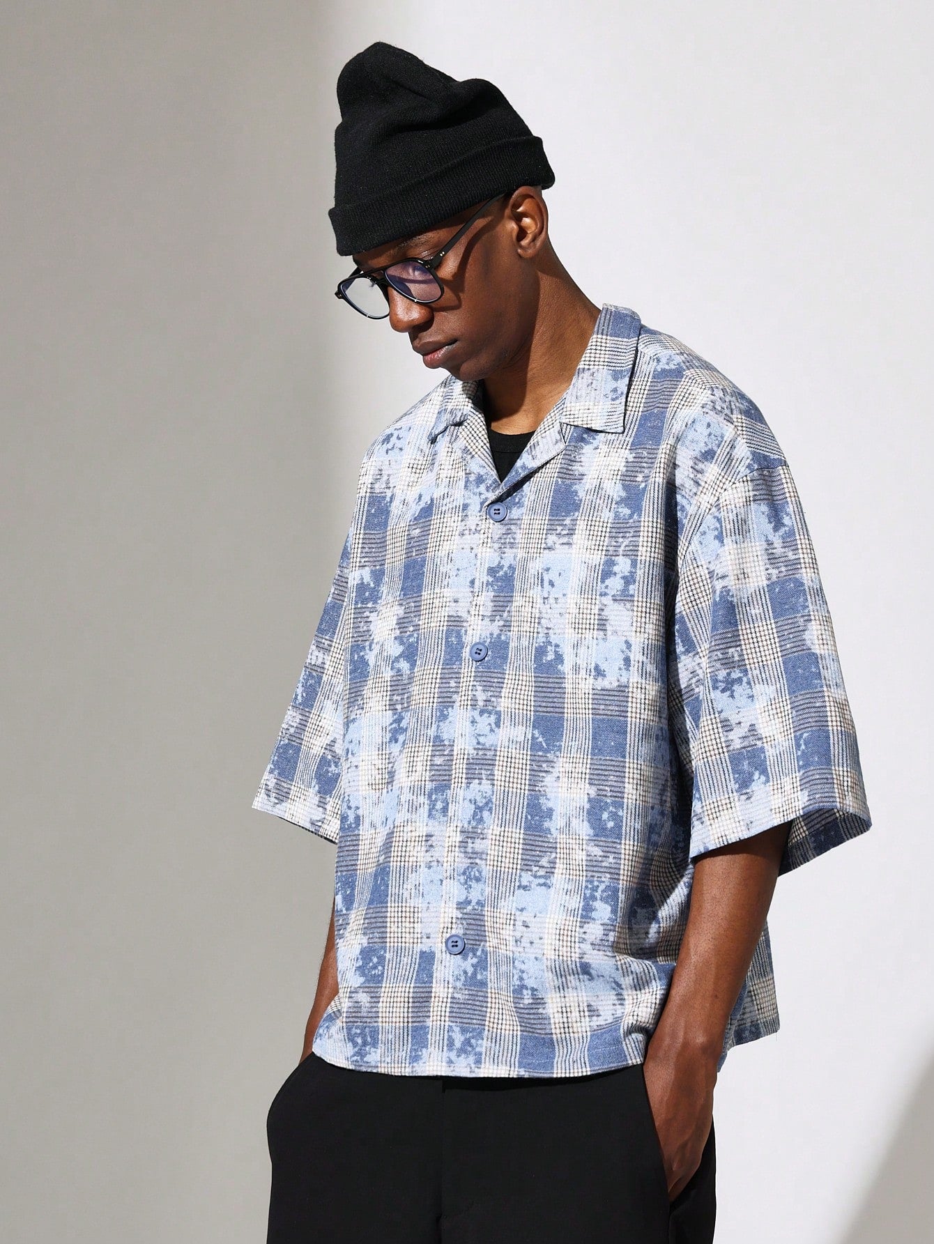 Regular Fit Short Sleeve Revere Check Shirt