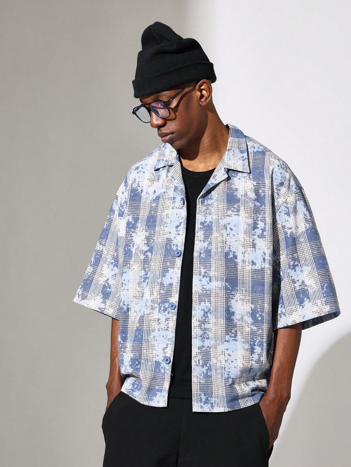 Regular Fit Short Sleeve Revere Check Shirt