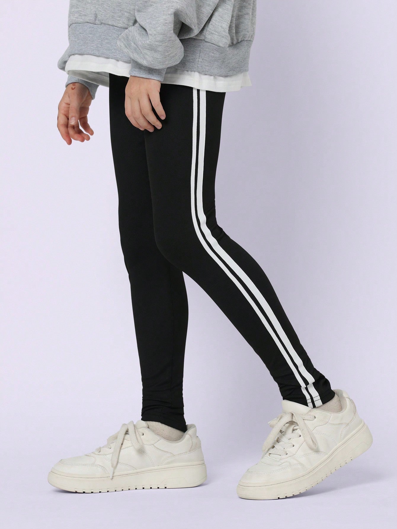 Tween Girls Comfy Leggings With Side Tape