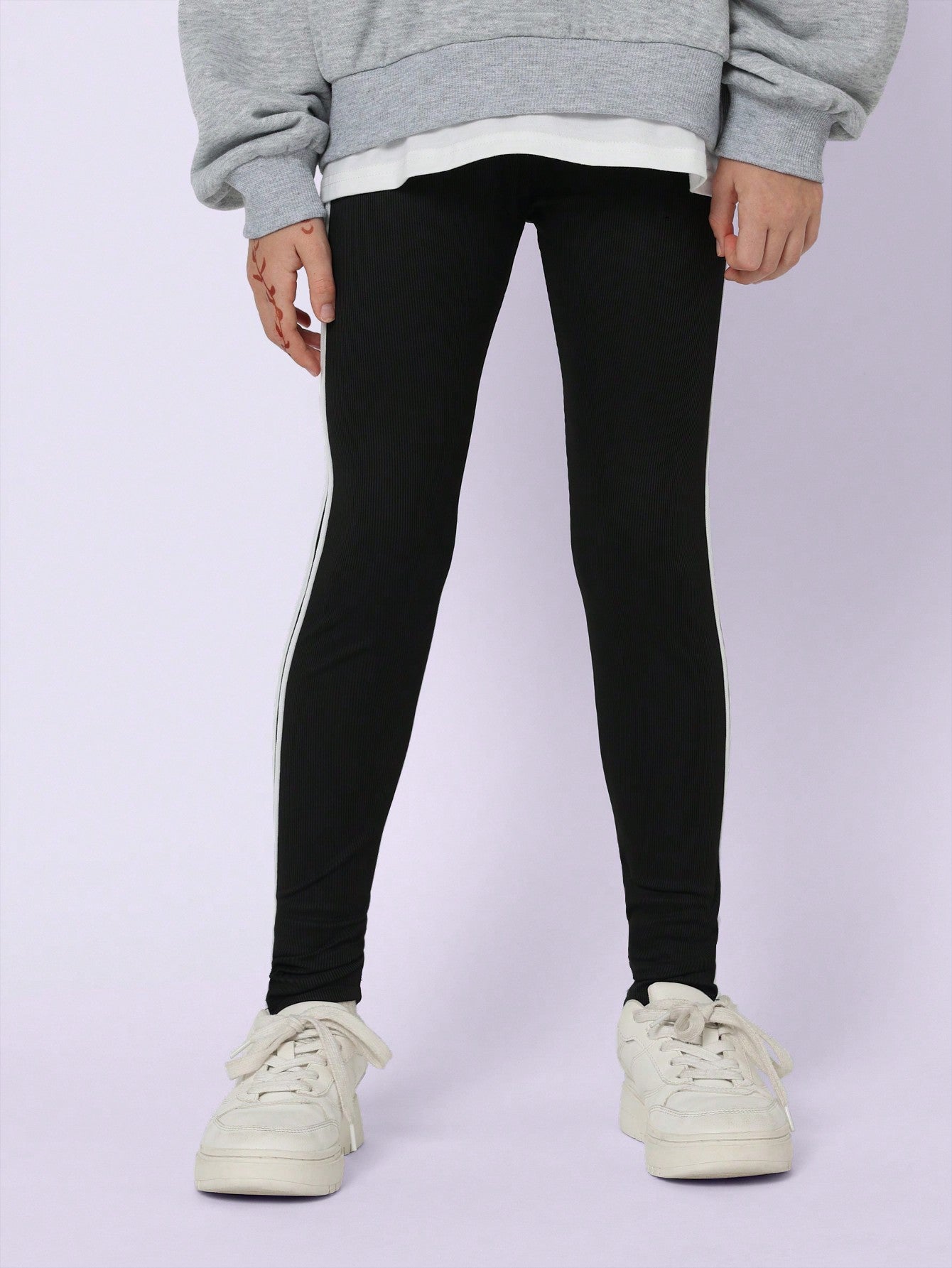 Tween Girls Comfy Leggings With Side Tape