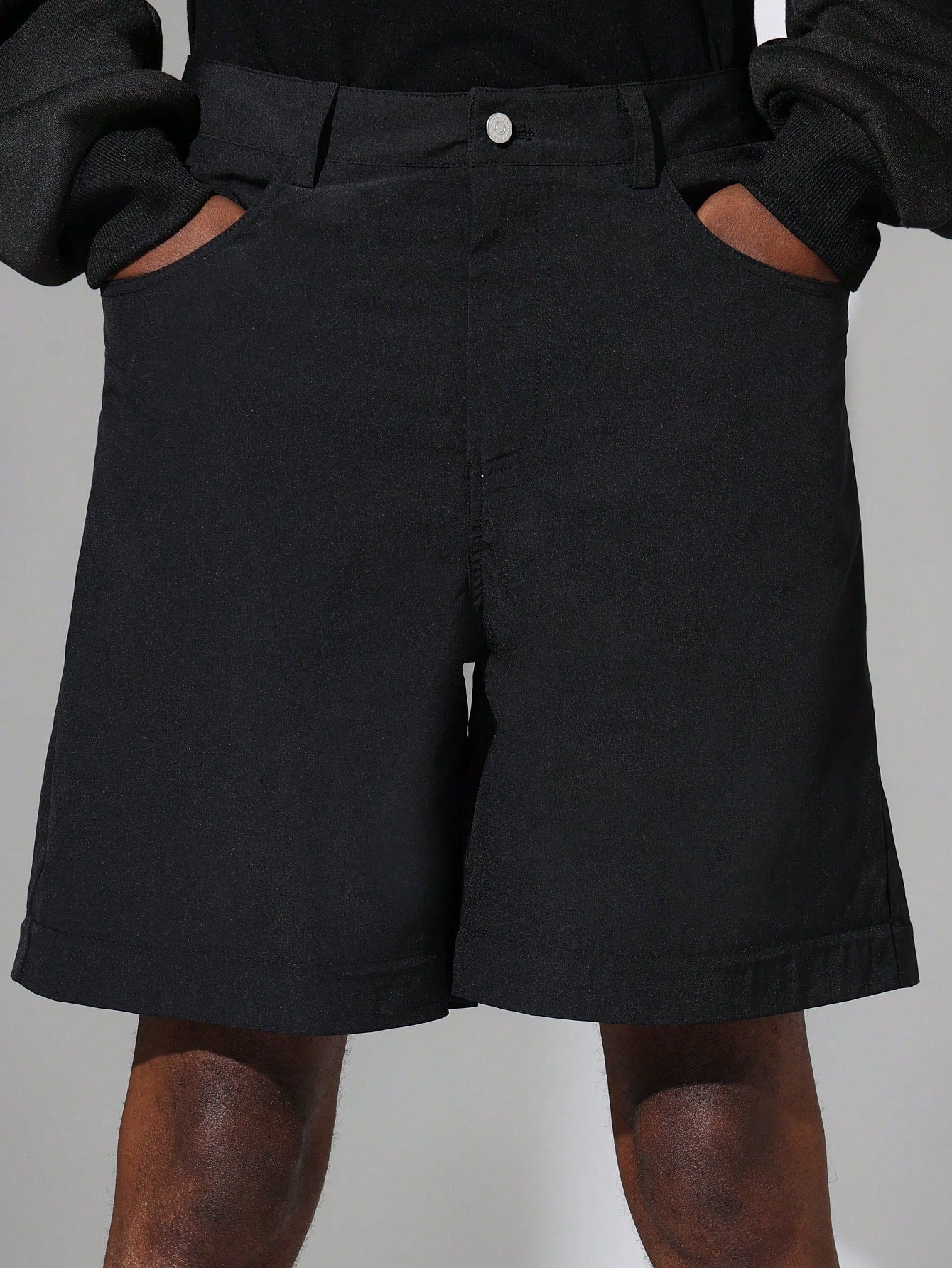 Nylon Solid Jort Convertible To Short