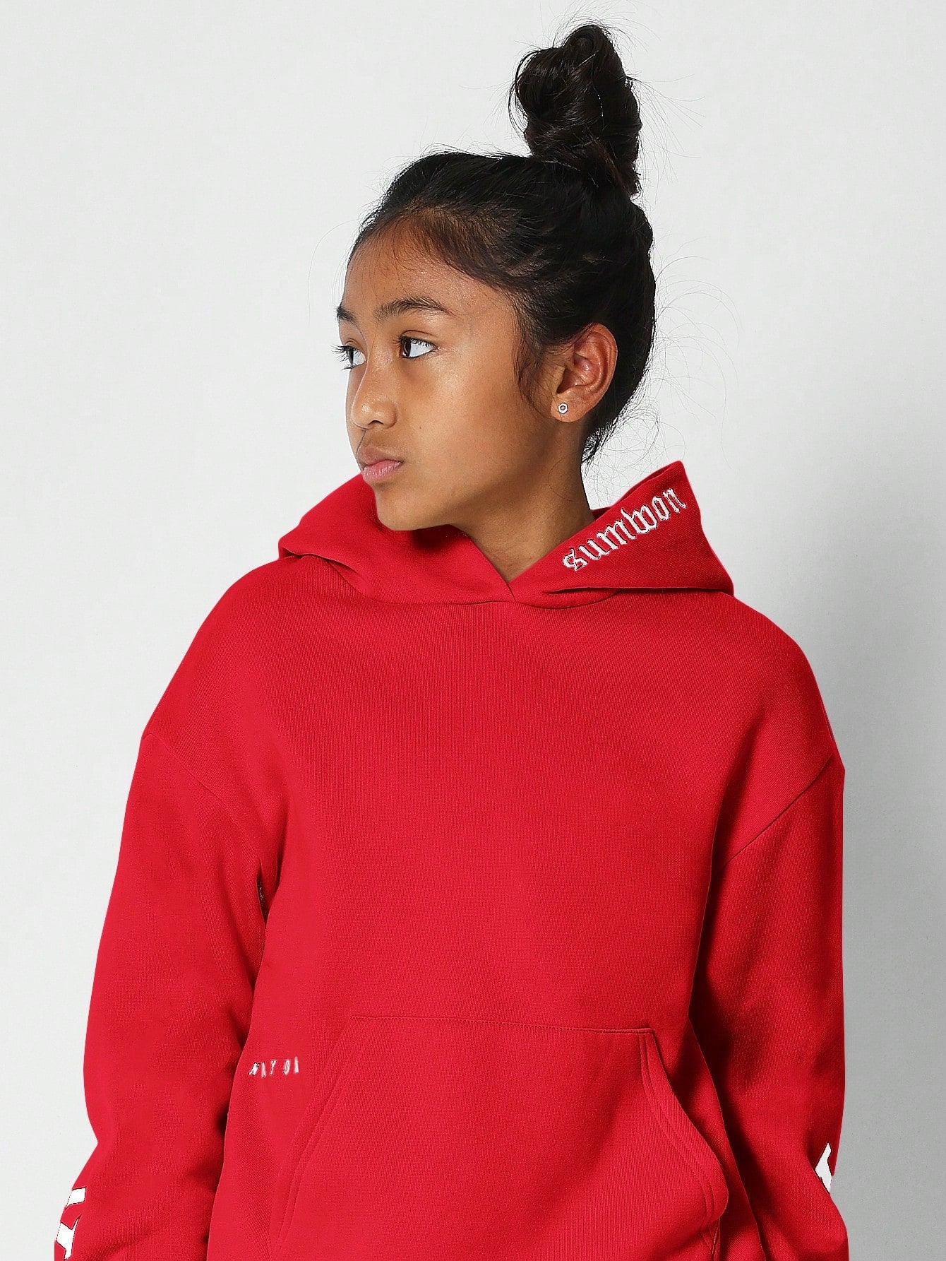 Tween Girls Overhead Hoodie With Immense New York Graphic Print