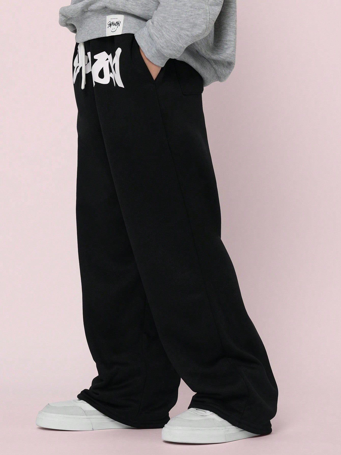 Tween Girl Wide Leg Sweatpants With Drawcords Waist