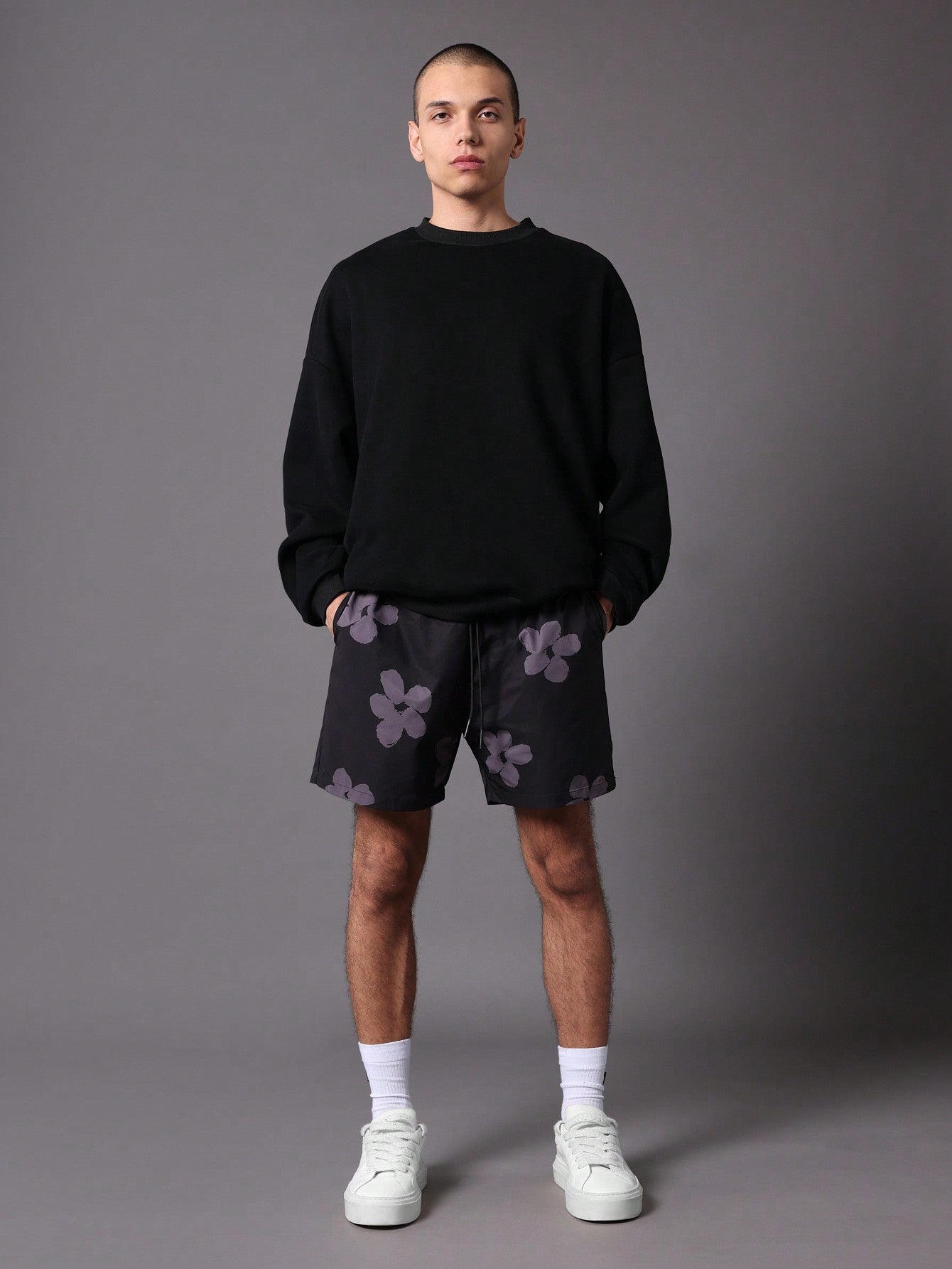 Regular Fit Floral Printed Nylon Short