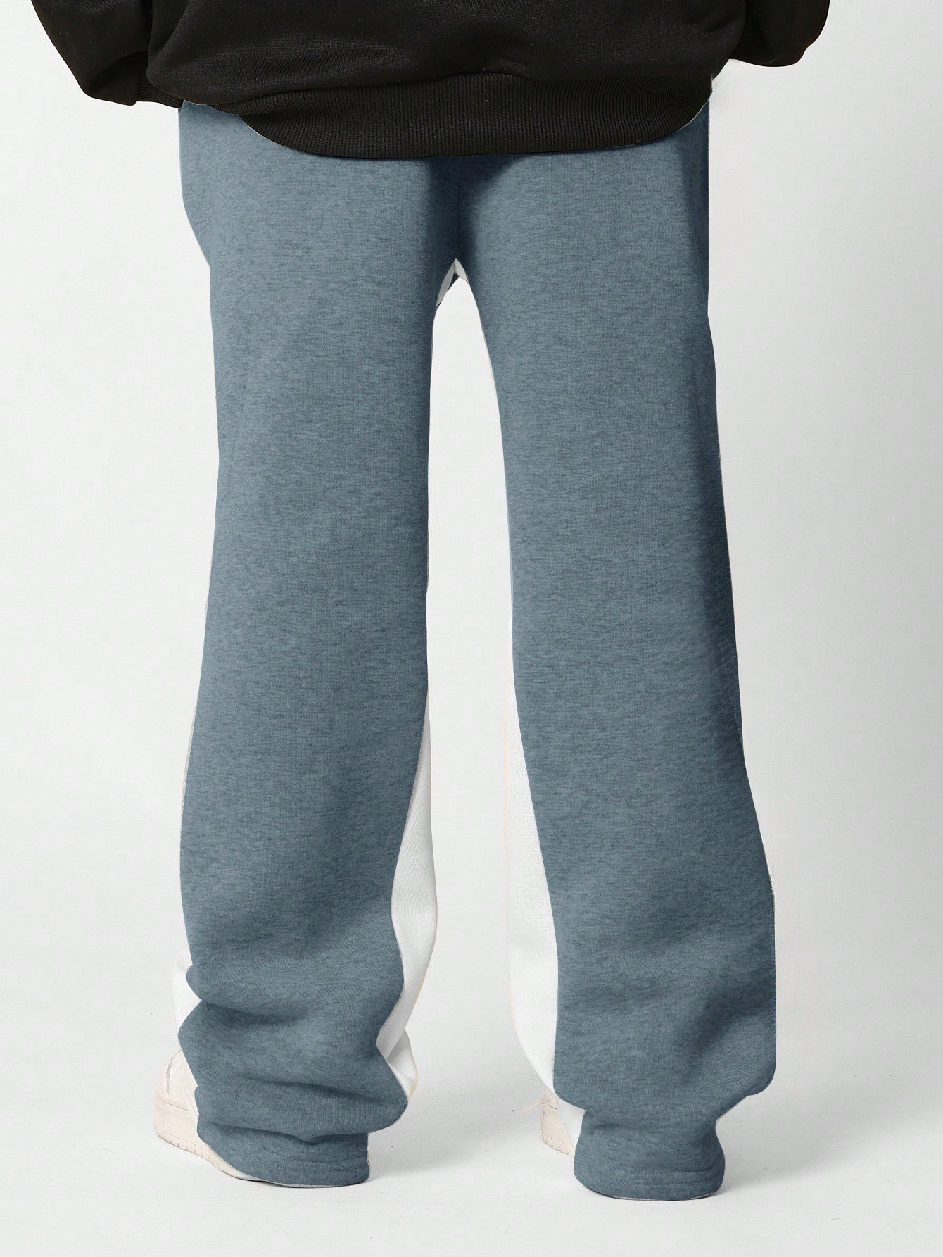 Tween Boys Comfy Grey Marl Flare Fit Panelled Essential Sweatpants