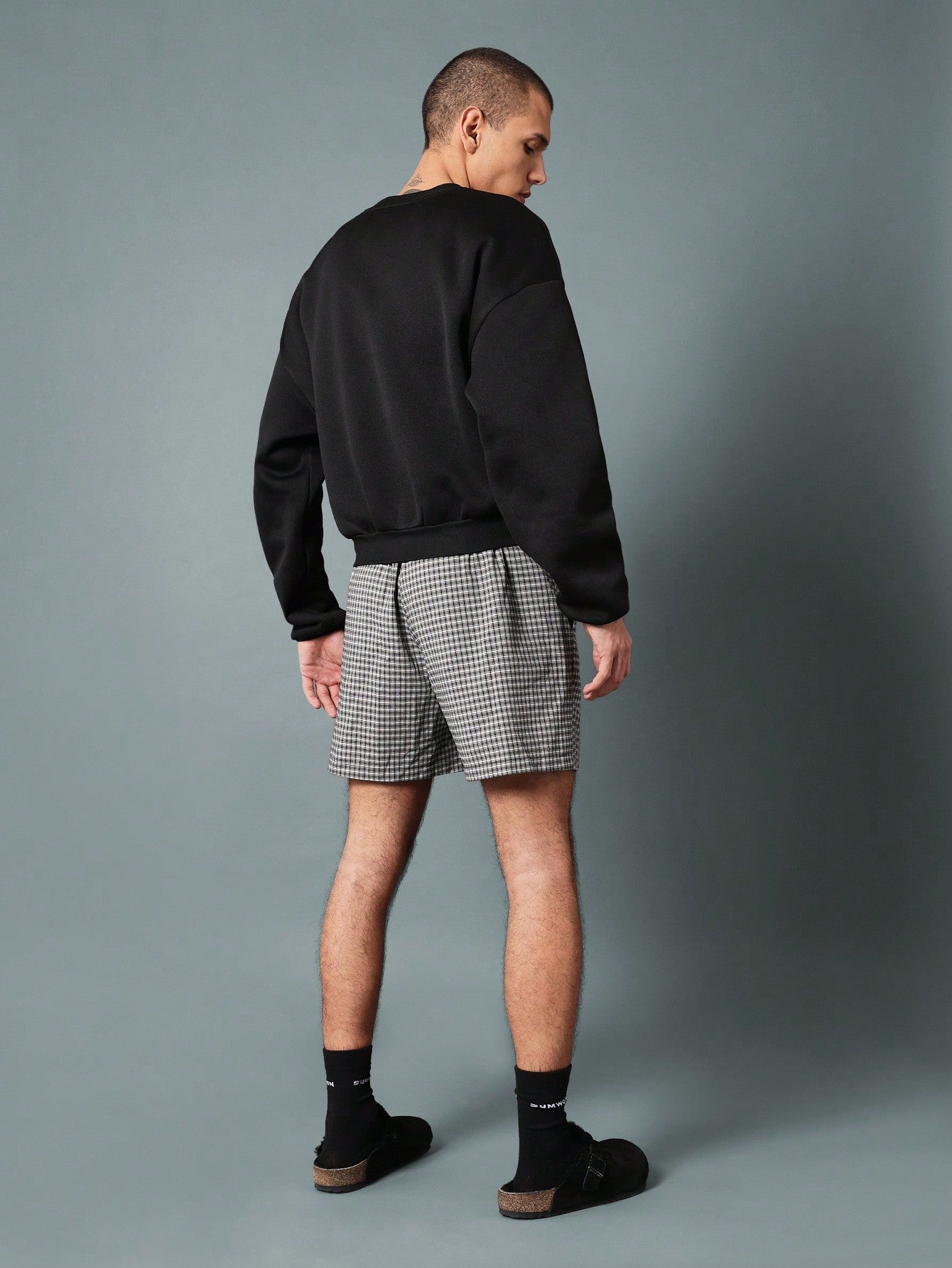 Check Short With Branded Label Loungwear