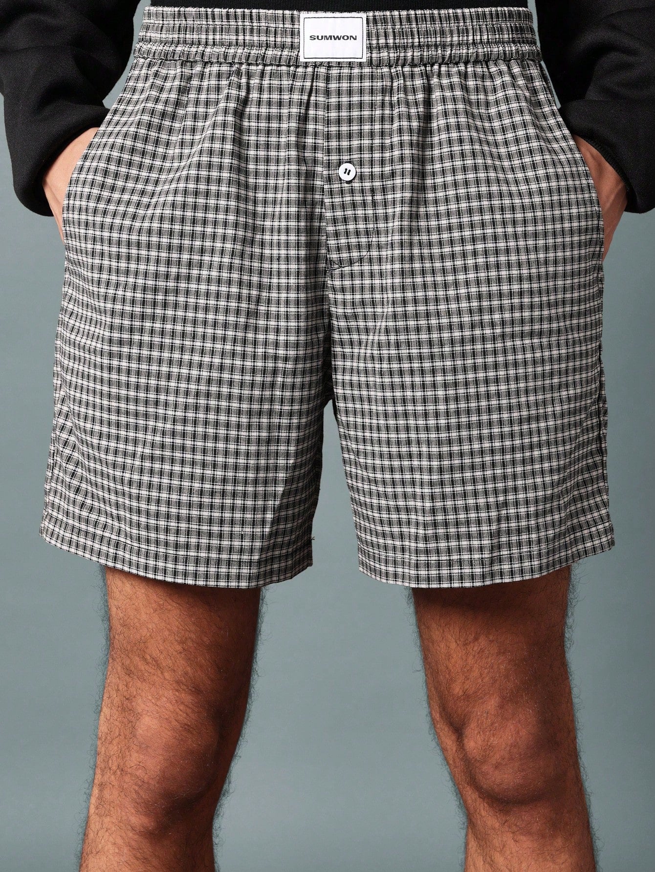 Check Short With Branded Label Loungwear