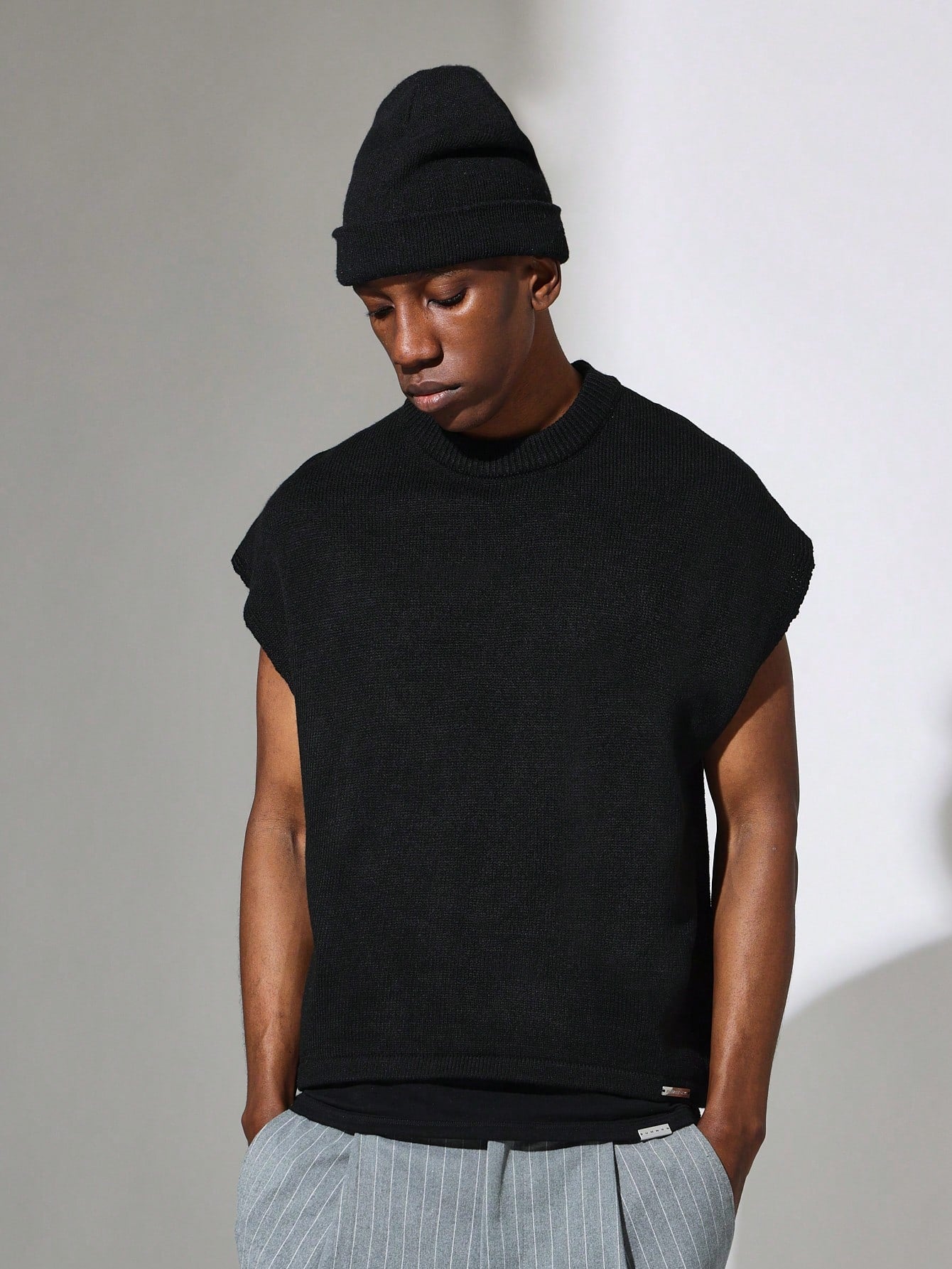 Crop Fit Crew Neck Sweater