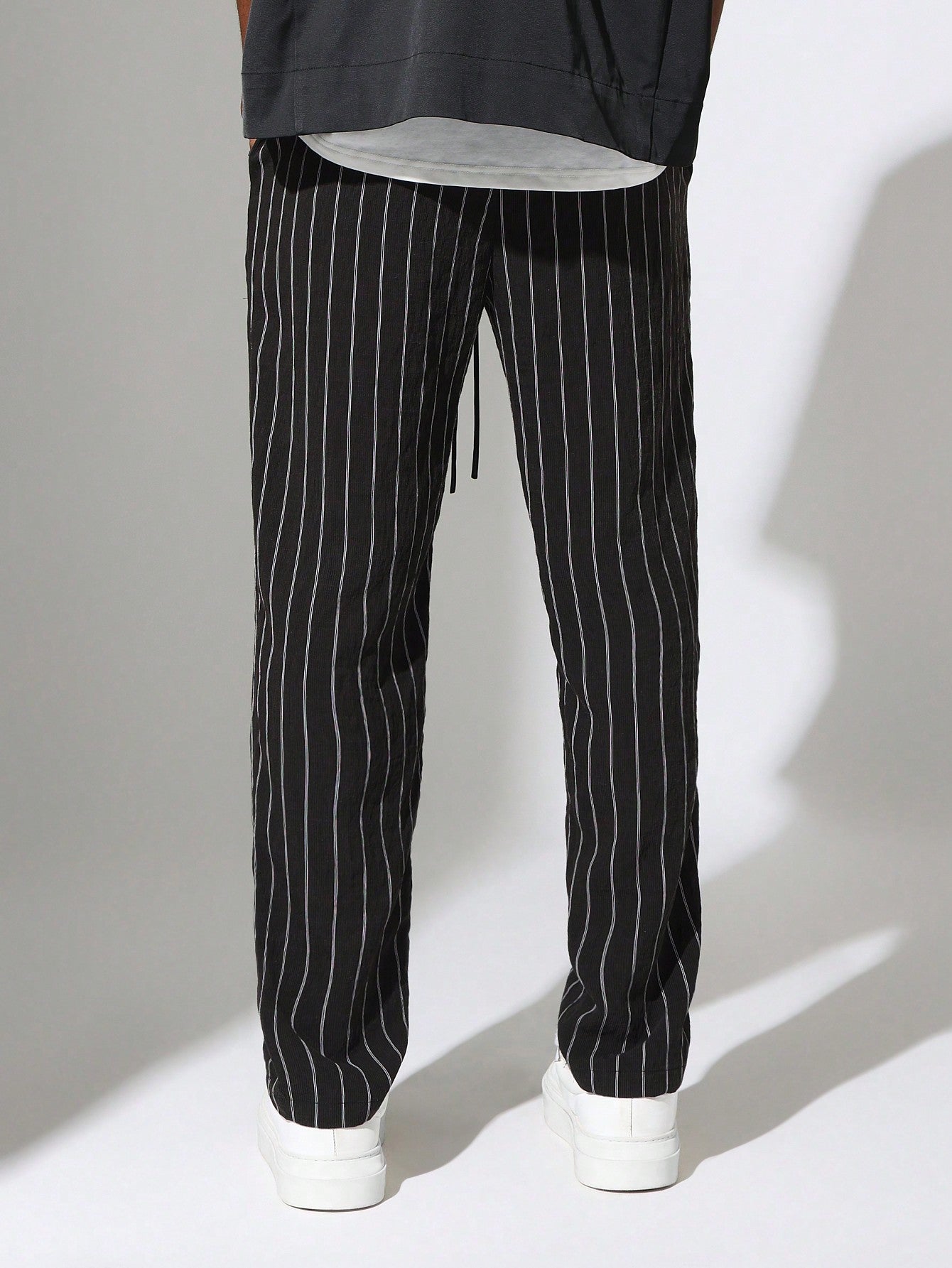 Slim Fit Stripe Pant With Drawstrings