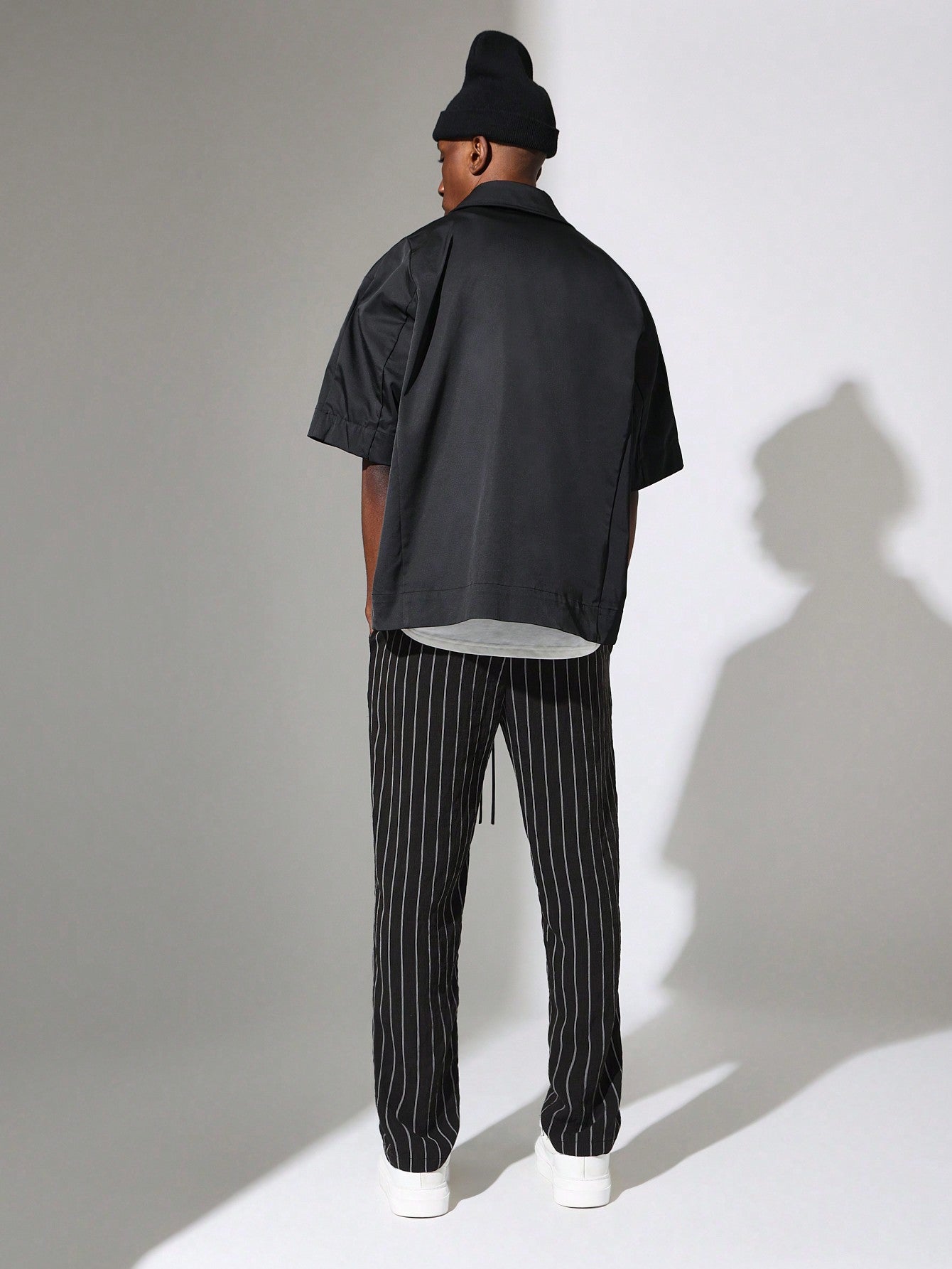 Slim Fit Stripe Pant With Drawstrings