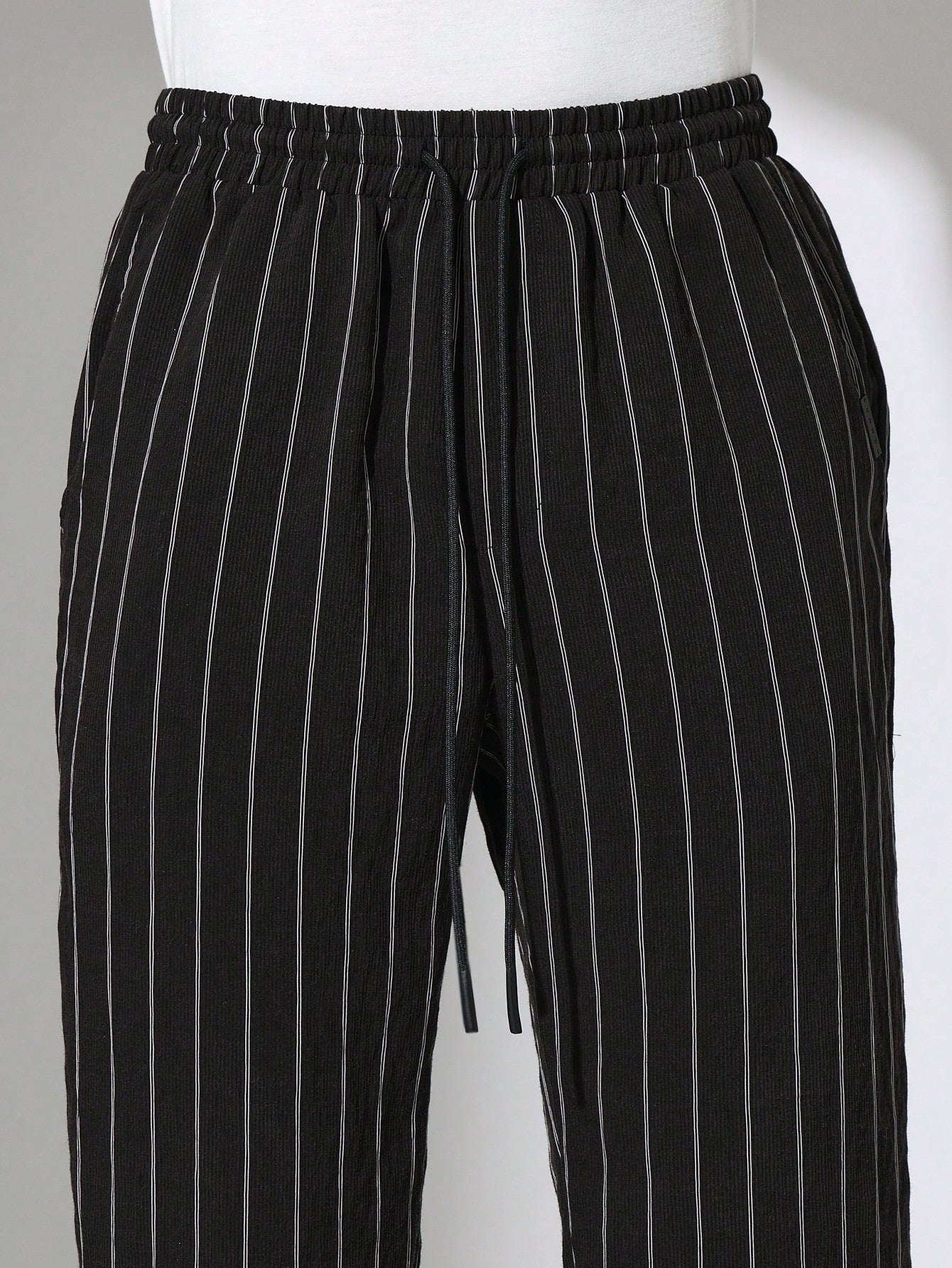 Slim Fit Stripe Pant With Drawstrings